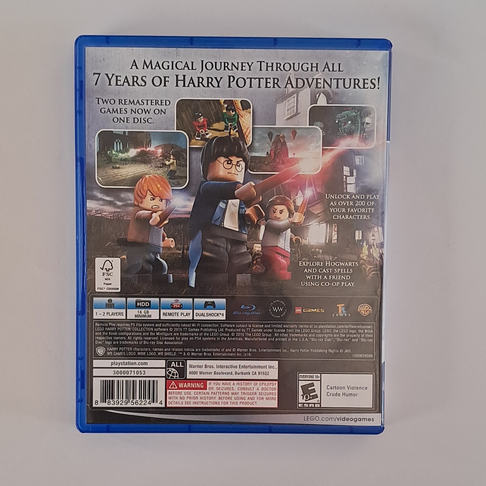 Warner Bros. LEGO Harry Potter Collection PS4 E10+ NTSC-U/C 2016 Manual