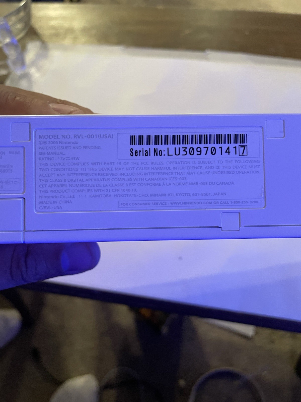 Nintendo Wii RVL-001(USA) White Console NTSC-U/C w/ Power, AV Cable & Sensor Bar