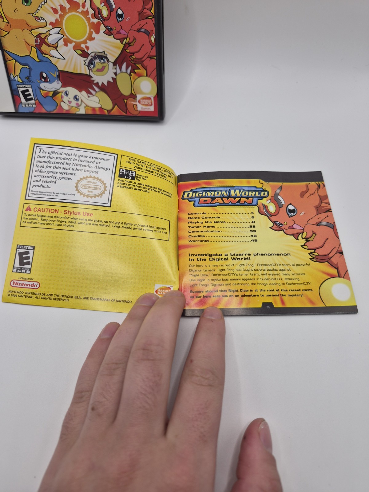 Digimon World: Dawn (Nintendo DS, 2007) with Stickers CIB Mint Rare Retro Tested