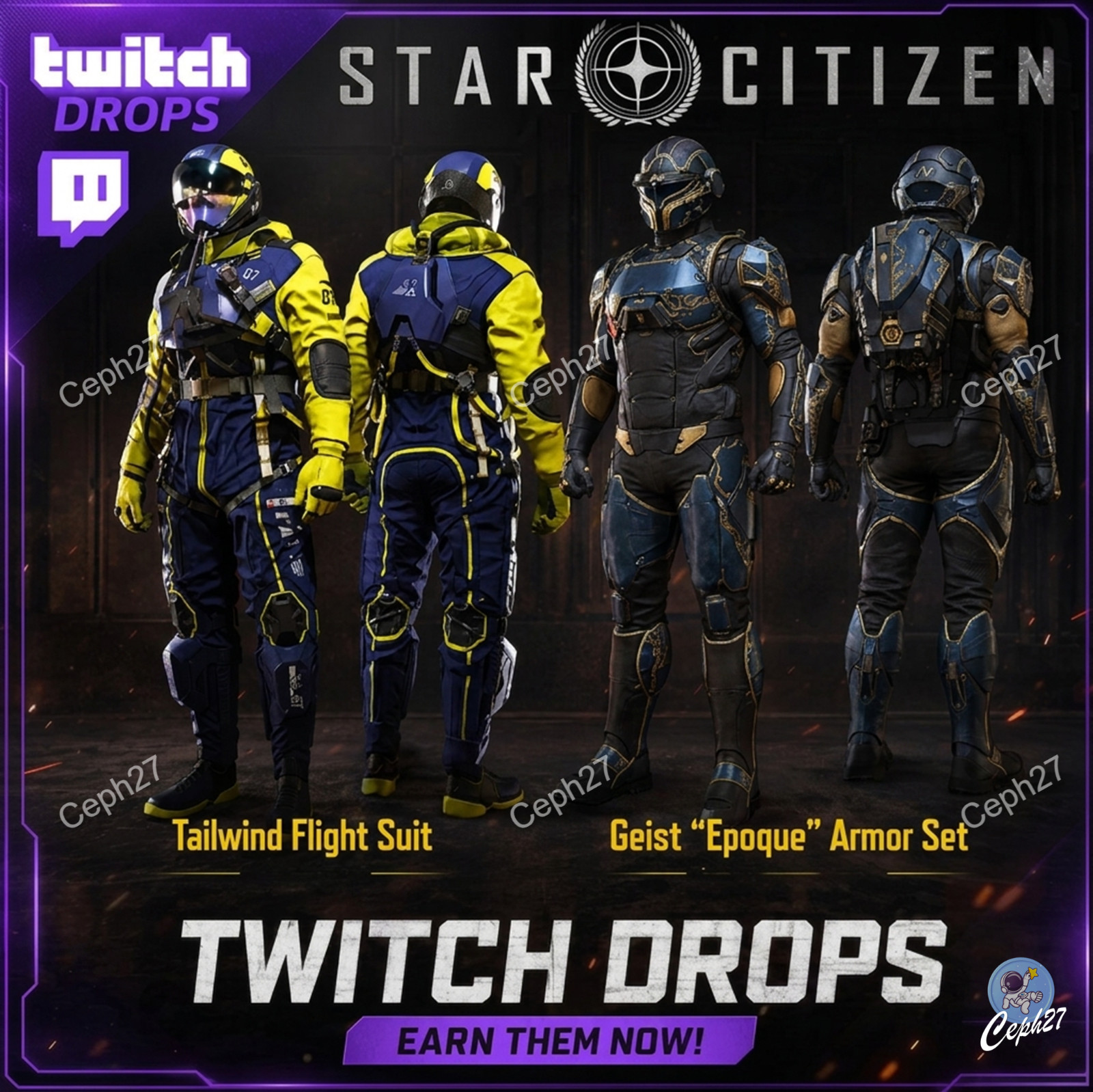 Star Citizen – Ghost “Epoque” Armor Set + Tailwind Flight Suit – Twitch Drops