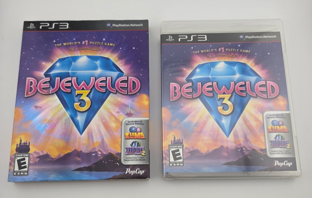 Bejeweled 3 PS3 (Sony Playstation 3) New, Sealed, w/ Slipcover.