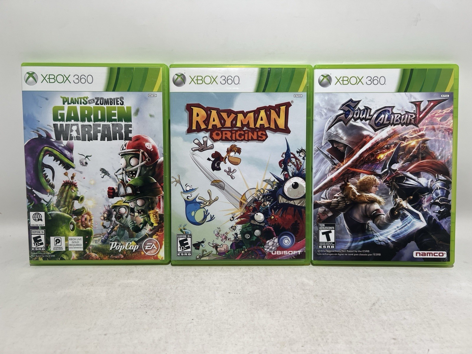 Lot of 7 Xbox 360 Games – Rayman Origins, Soul Caliber V, PvZ Garden Warfare
