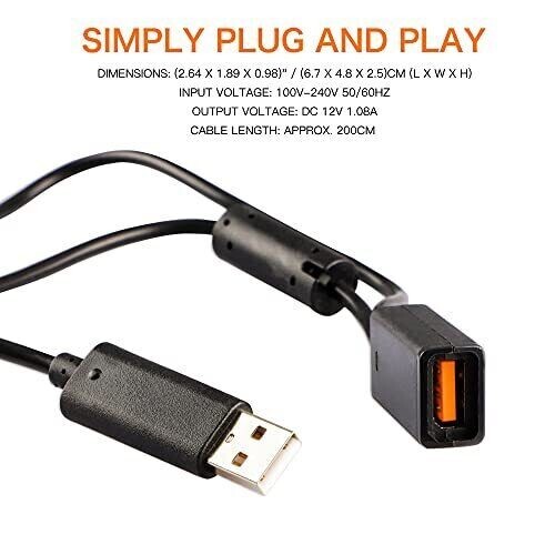 Kinect Adapter for Xbox 360 USB to AC Power Supply Adapter