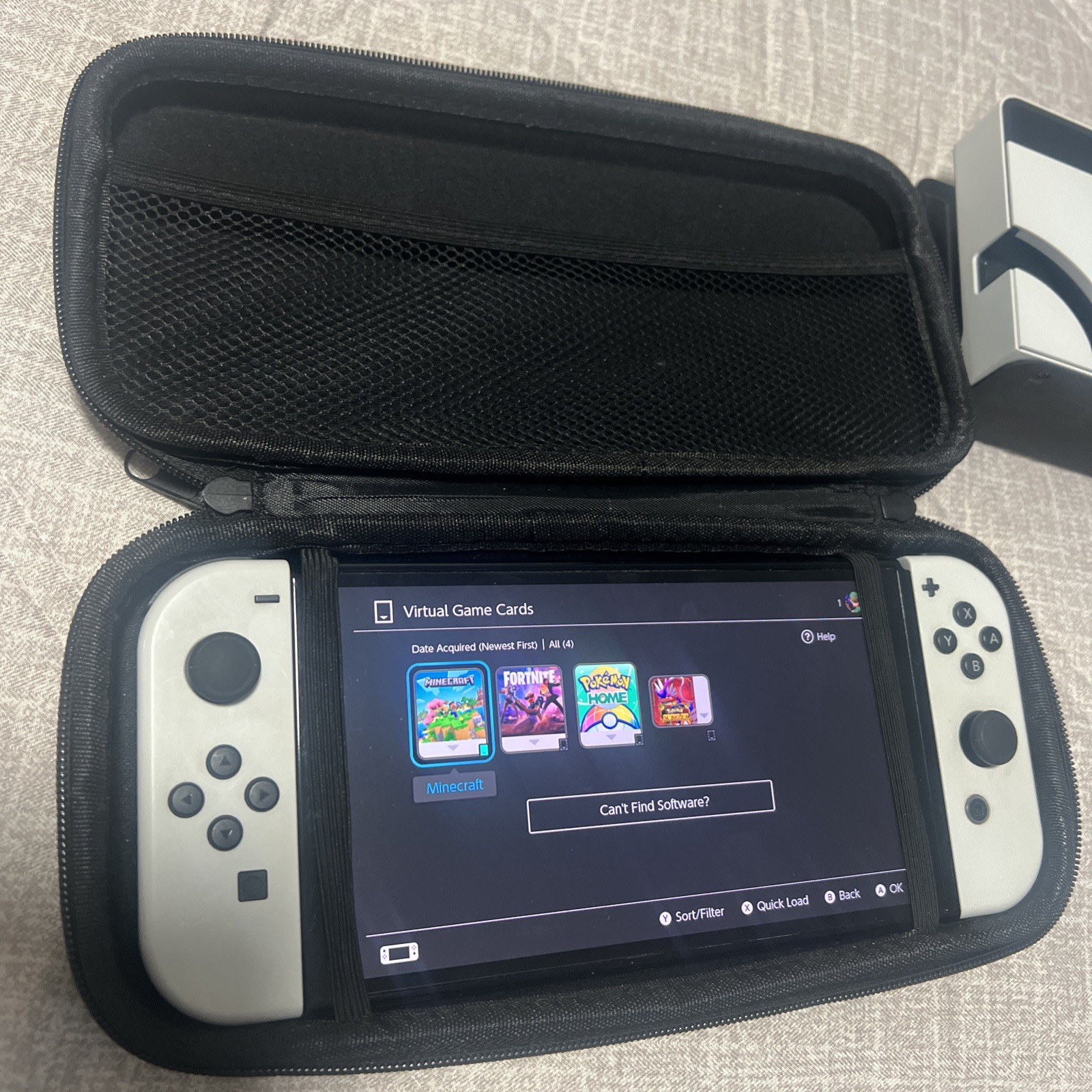 Nintendo Switch OLED Model HEG-001 – 64GB – White Joycons – OEM Acc/Cables +Case