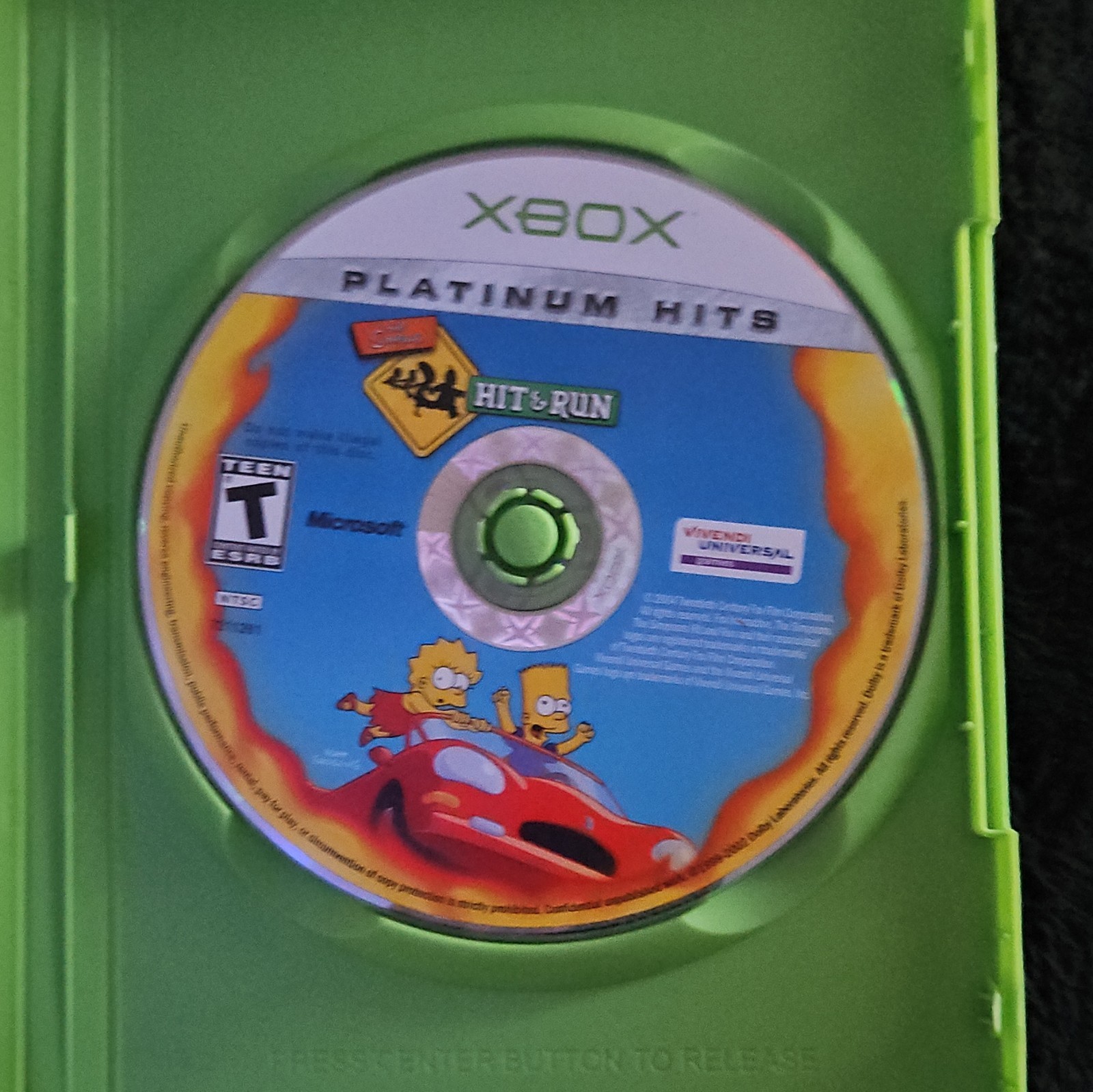 Vivendi The Simpsons: Hit & Run Platinum Hits Microsoft Xbox T Manual Case Disc