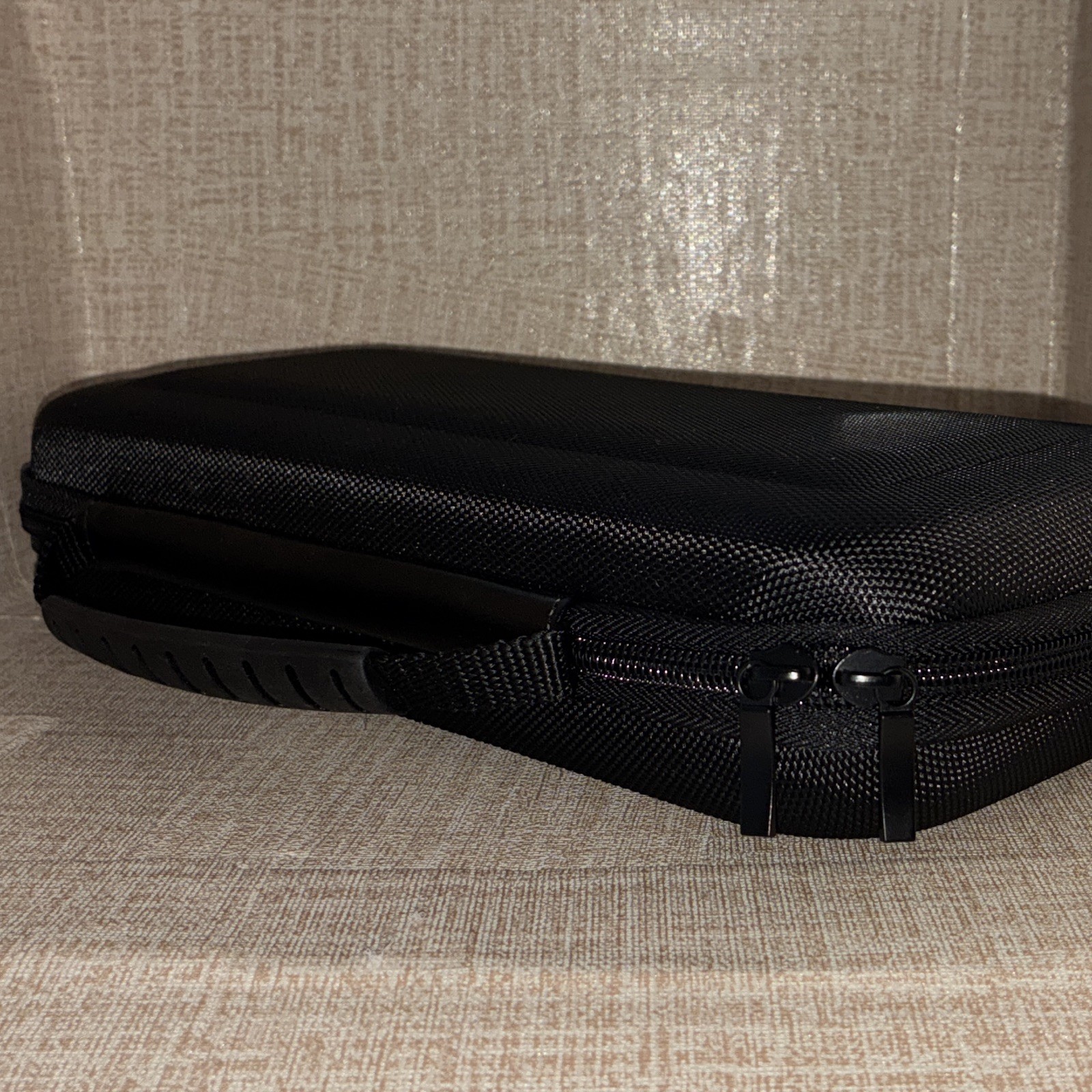 Black Hard Shell Padded Travel Case for Nintendo Switch, Zipper, Handle, Pockets