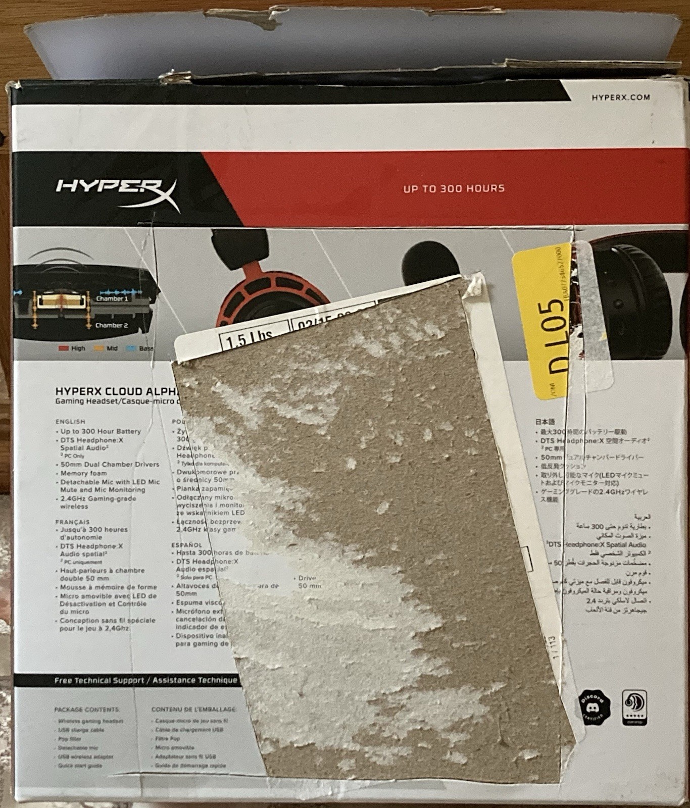 HyperX Cloud Alpha Wireless Over-Ear RF USB Gaming Headset w/ Boom Mic