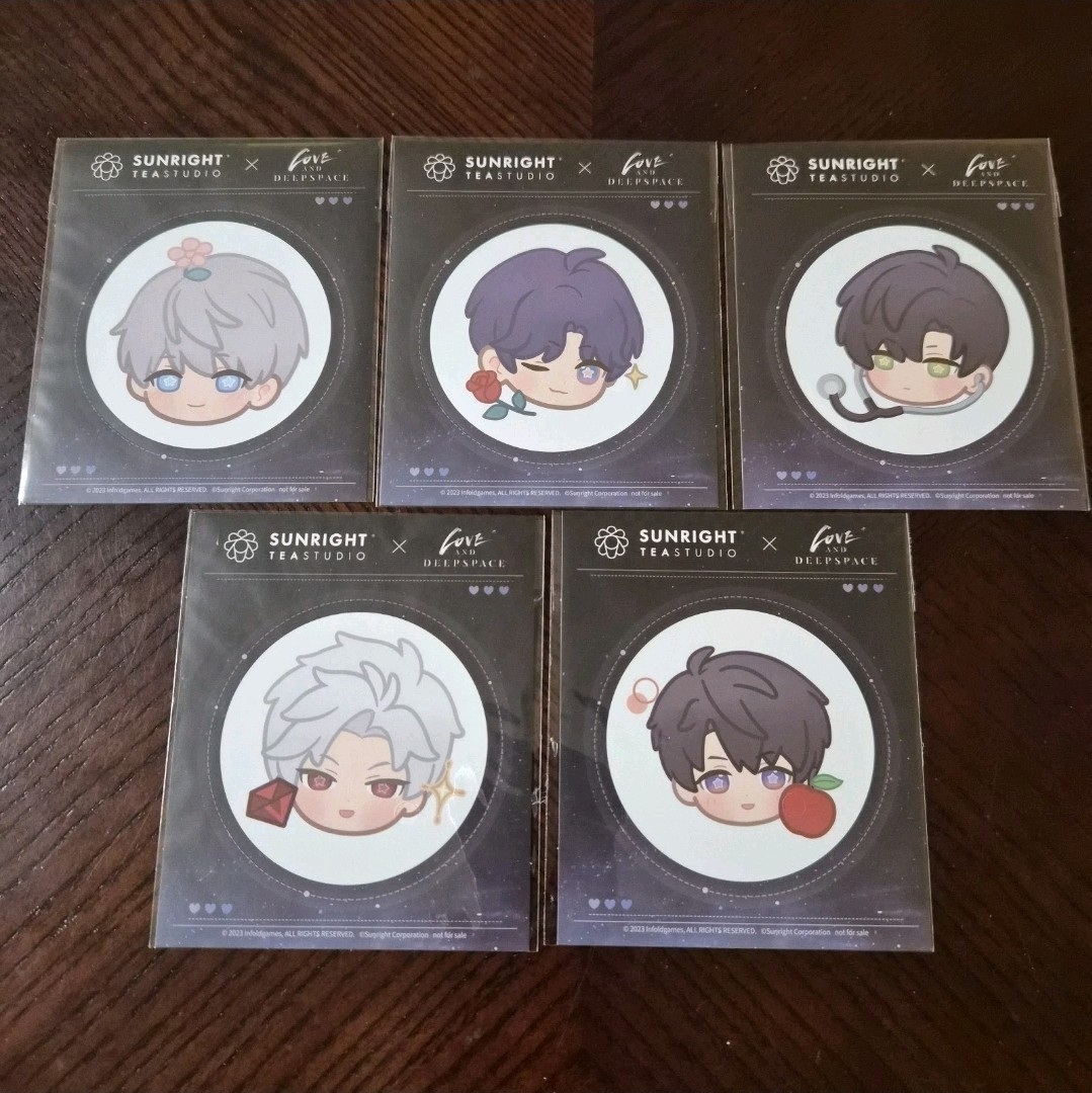 FULL SET – Love and Deepspace x Sunright Collab – Coaster + Sticker + Cupsleeve