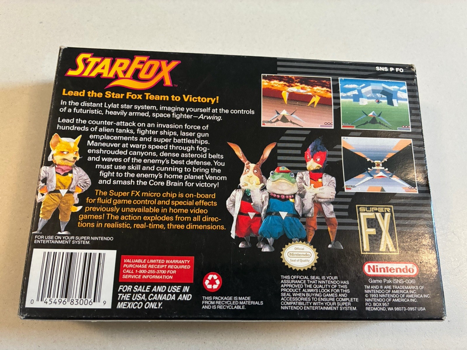 Star Fox (Super Nintendo, 1993) Authentic SNES Complete In Box CIB