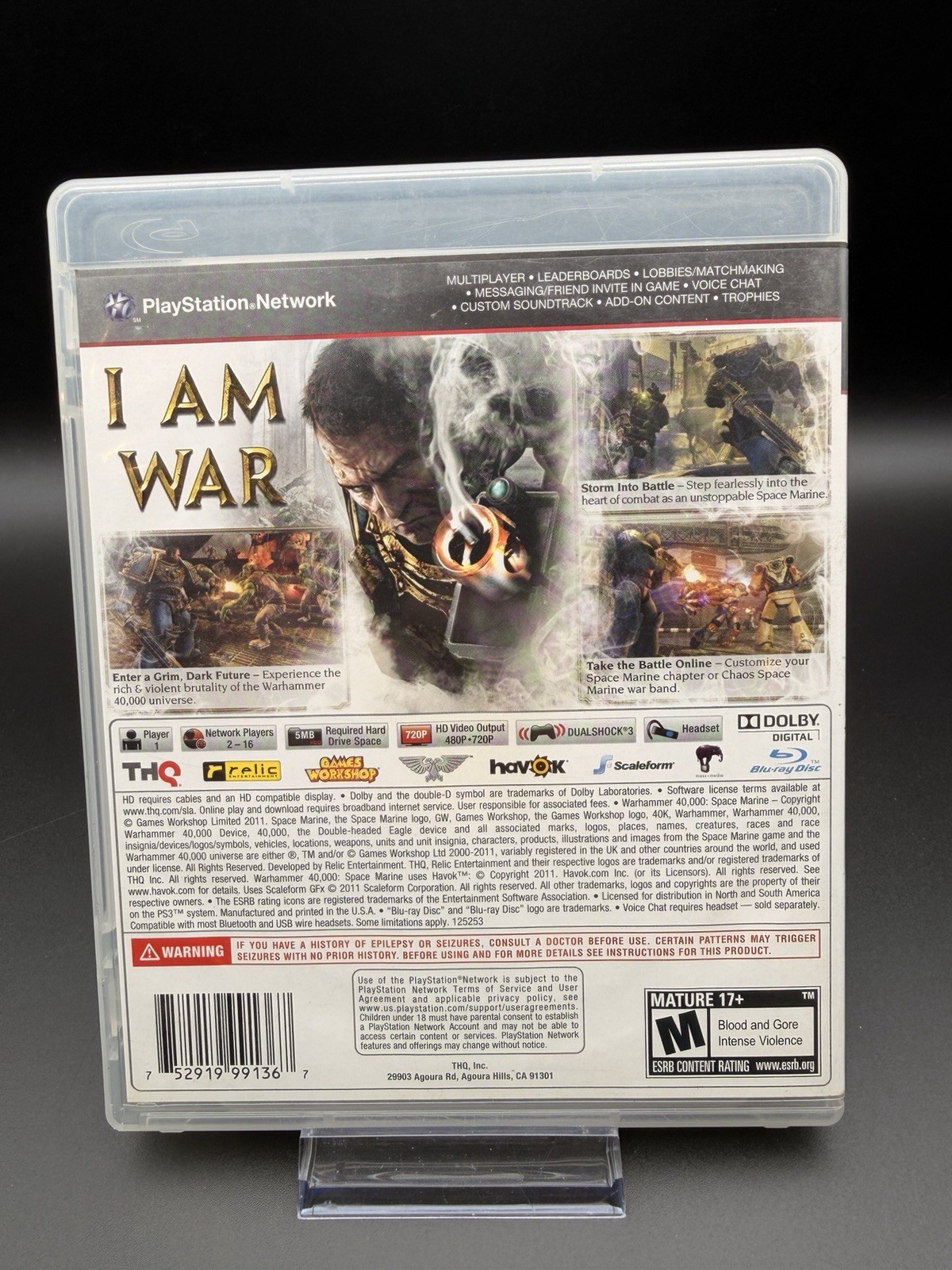 Warhammer 40K Space Marine — Playstation 3 PS3 — No Manual