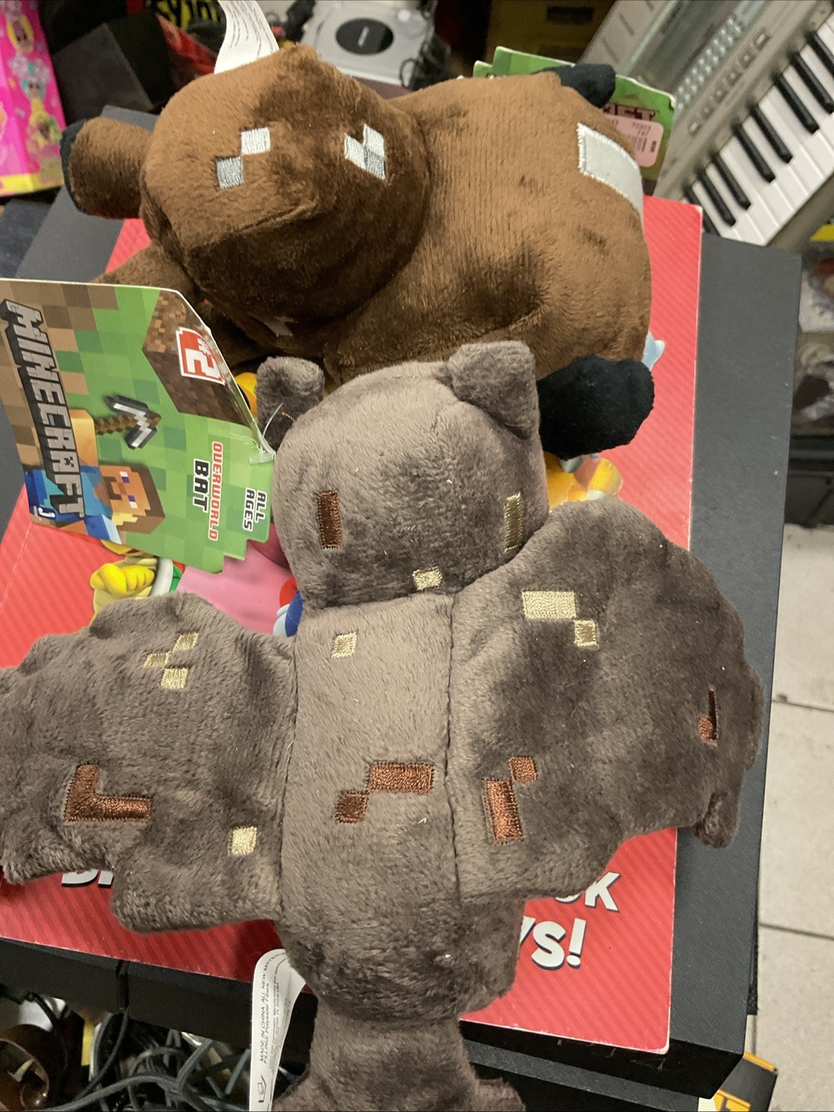 Minecraft Baby Cow 4″ Plush Brown Jazwares 2014 Series 2 Overworld Bat Mojang
