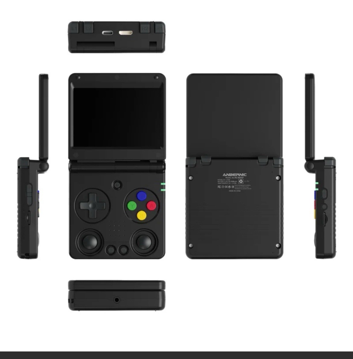 ANBERNIC RG 34XXSP Handheld Game Console H700 3300mAH 64GB – Black