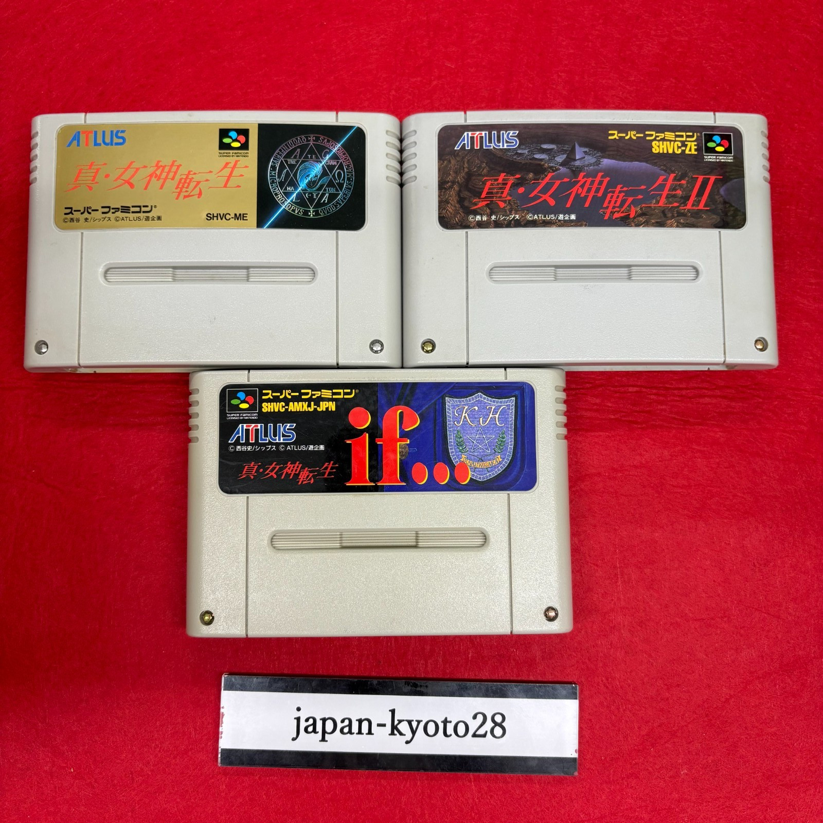 Shin Megami Tensei 1 2 if set SNES ATLUS Nintendo Super Famicom Box From Japan