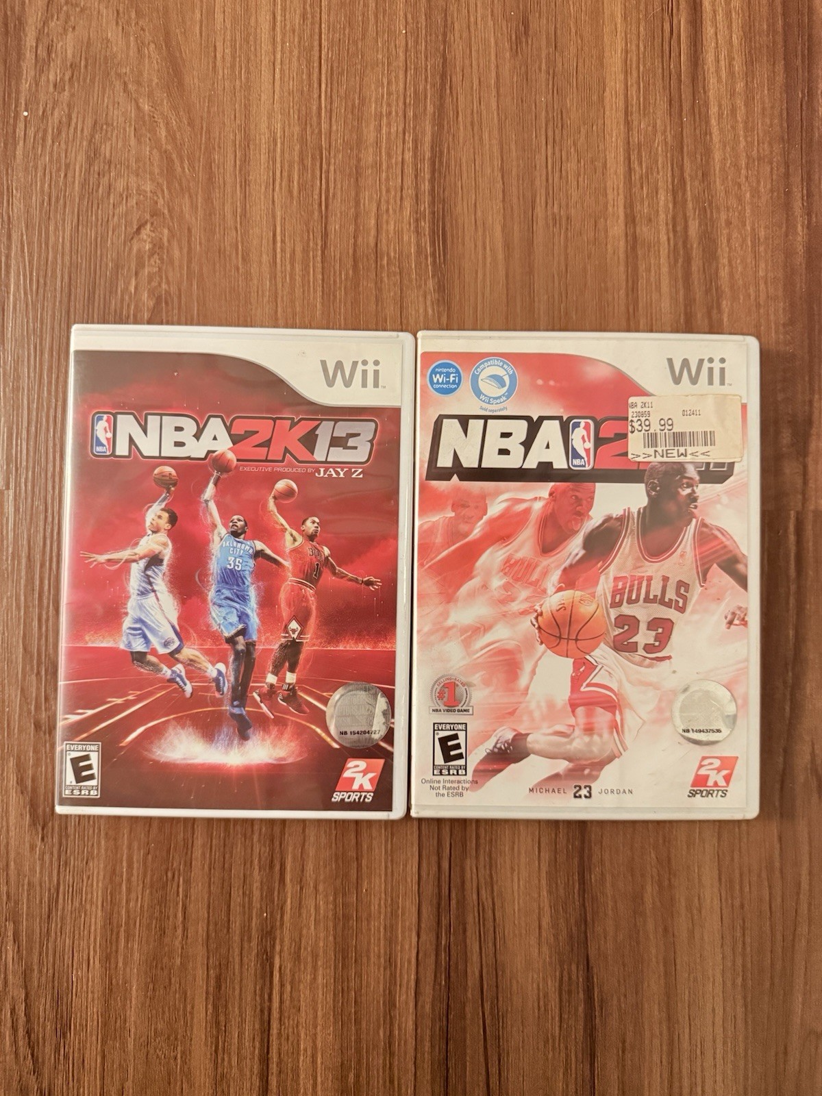 NBA 2K11 & NBA 2K13 Nintendo Wii Bundle Basketball Games Michael Jordan Jay Z
