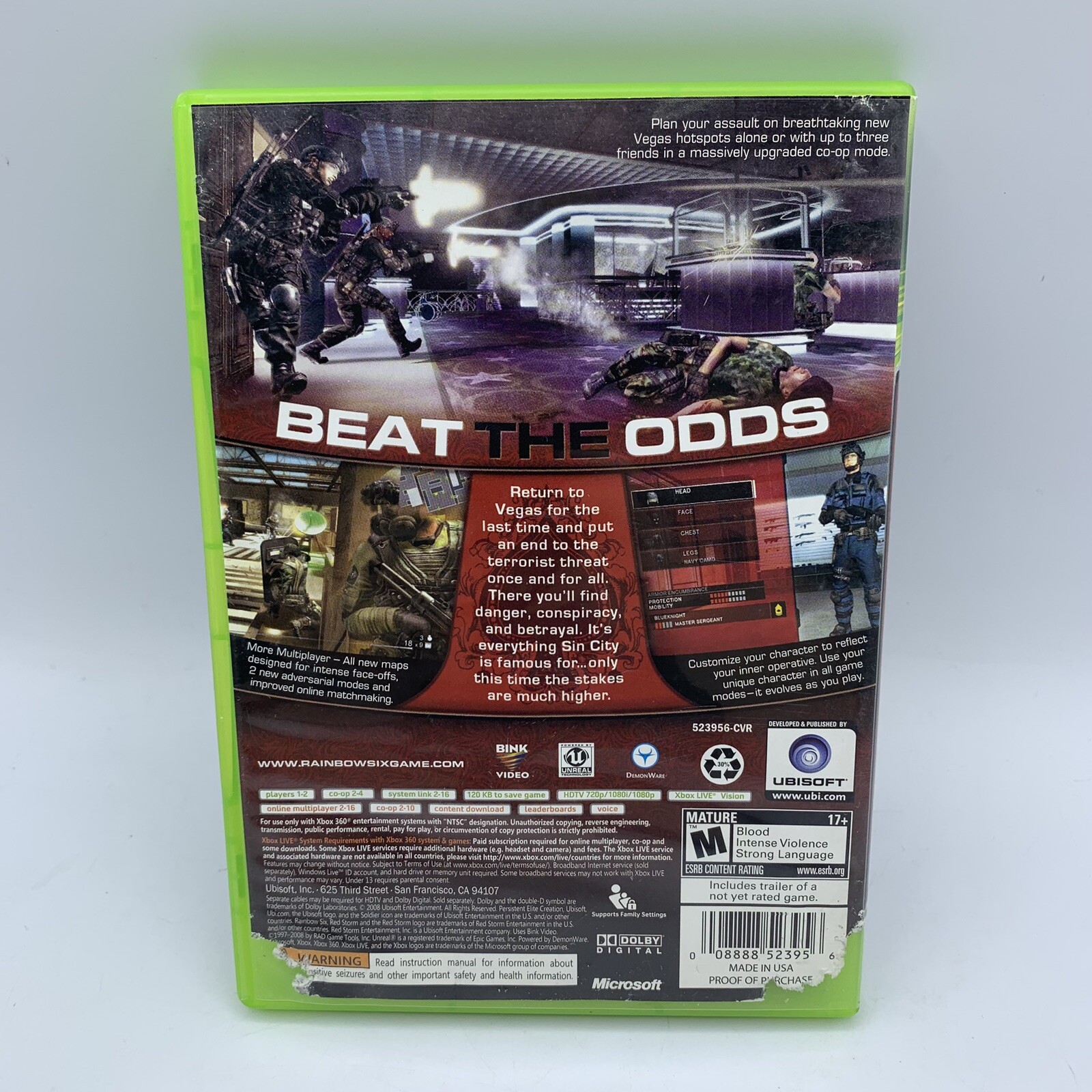 Rainbow Six Vegas 2 & Ghost Recon Future Soldier (Xbox 360) Lot Of 2