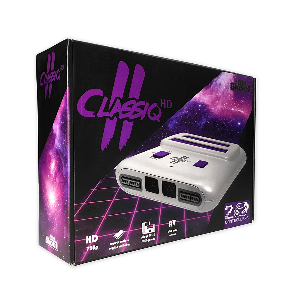 Classiq 2 HD 720p Twin Video Game System Grey/Purple for SNES/NES *OLD SKOOL*