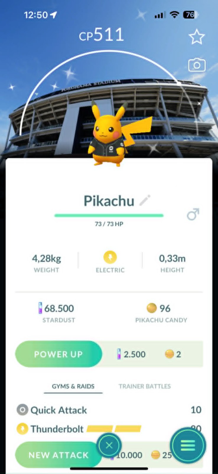 Pokémon PTC Go – Shiny Pikachu Baseball Shirf Yokohama DeNA BayStars Background✨