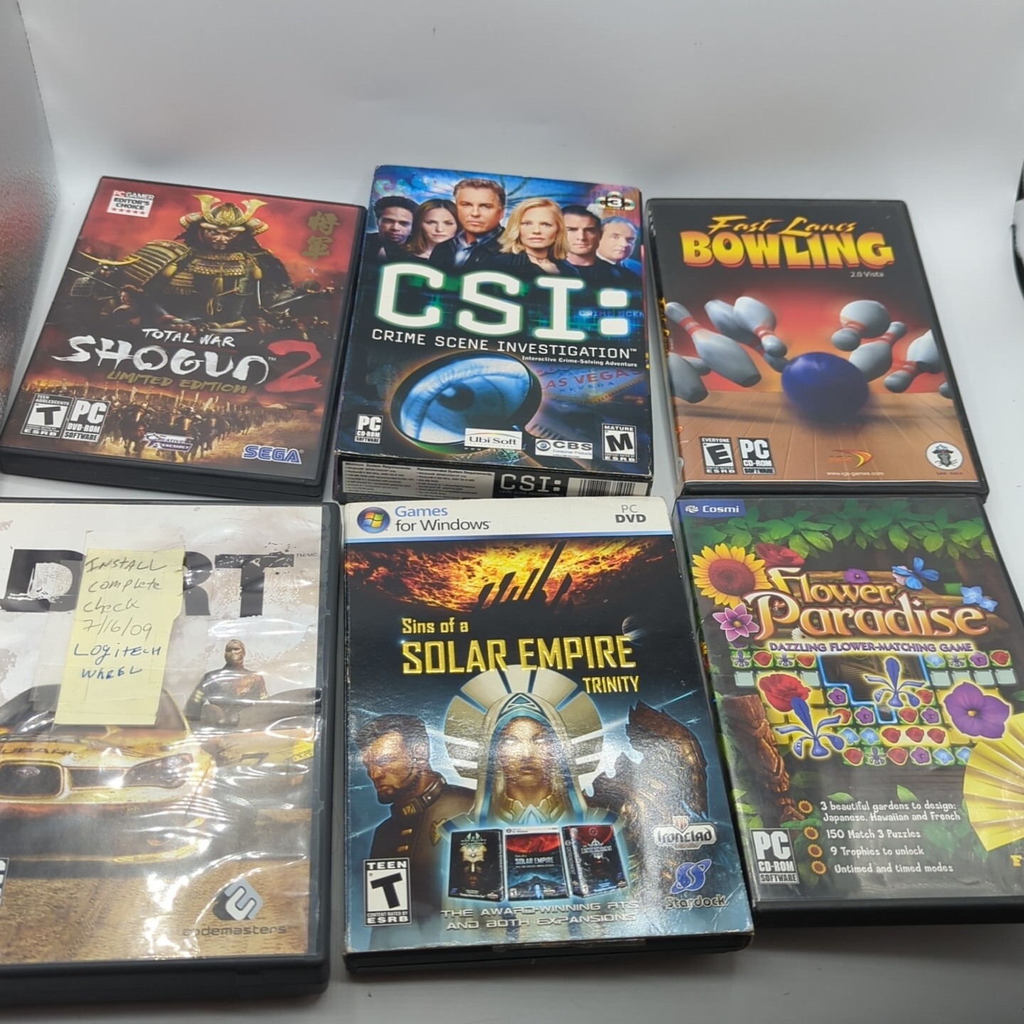 22 PC Videogame Lot Crysis, Lotr, BioShock, Prince Of Persia, AION, Dirt, & More