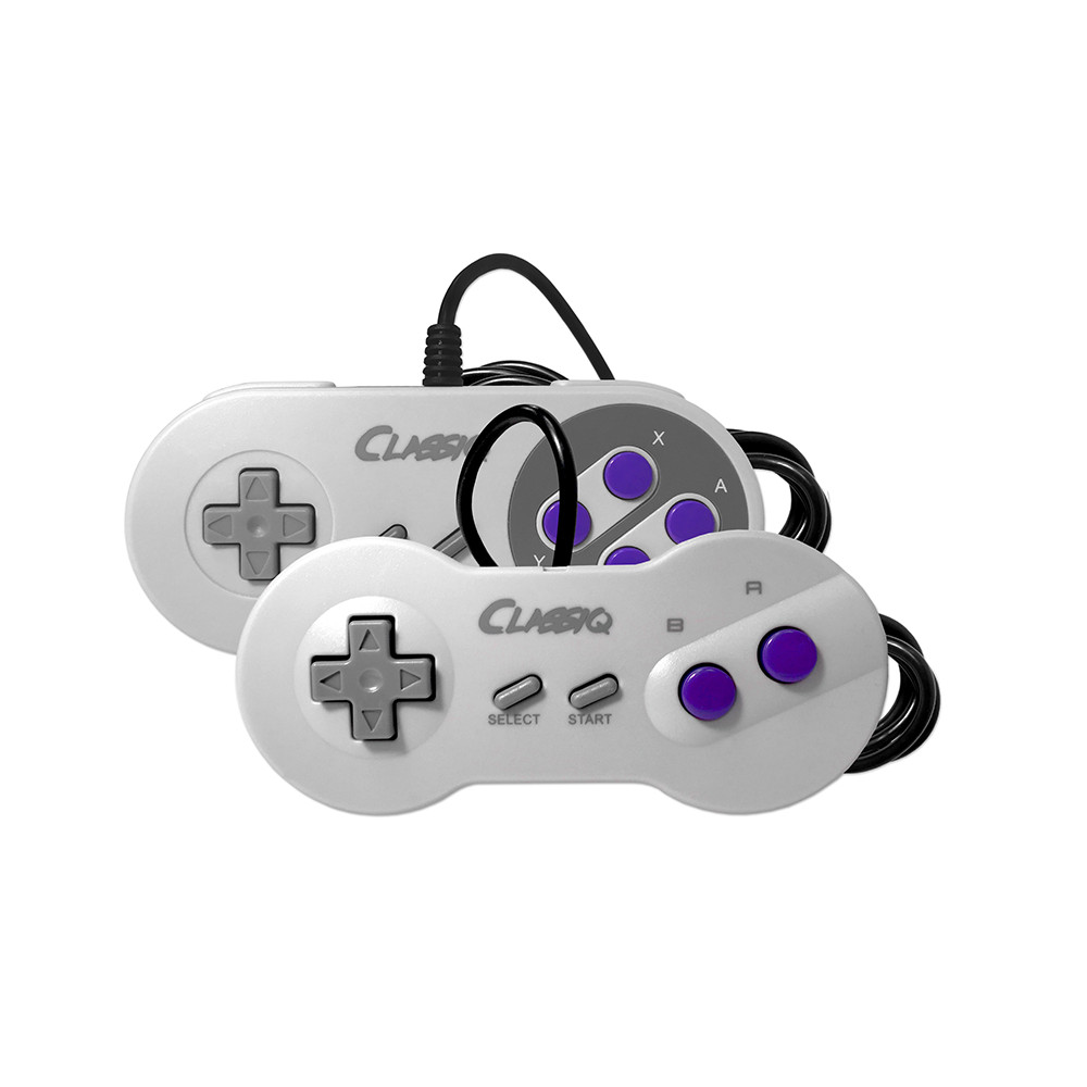 Classiq 2 HD 720p Twin Video Game System Grey/Purple for SNES/NES *OLD SKOOL*