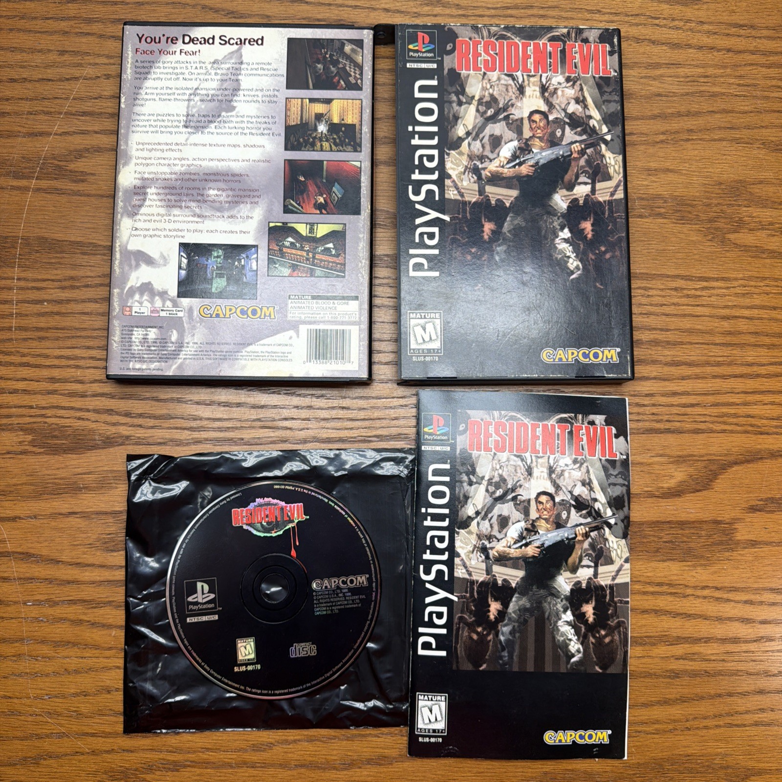 Resident Evil (Sony PlayStation 1, 1996) PS1 CIB Long Box