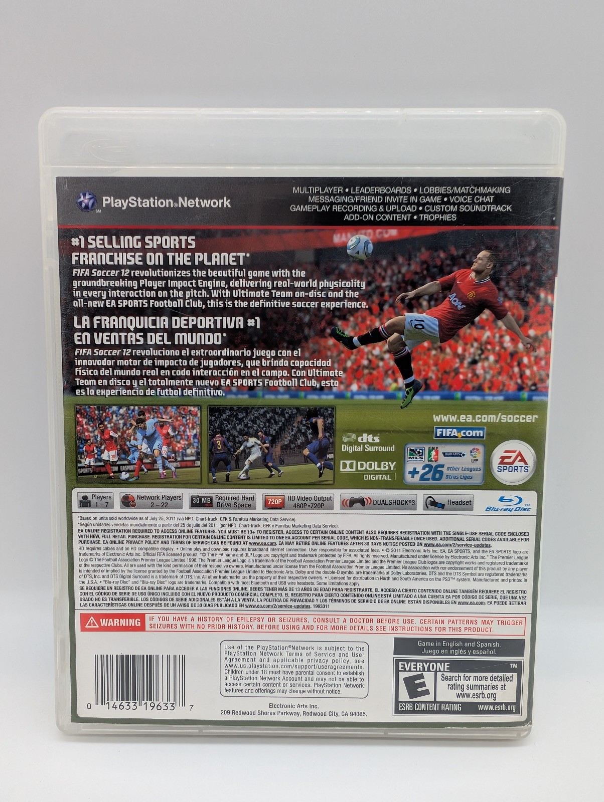 FIFA Soccer 12 (PlayStation 3) PS3 GOOD, NO MANUAL, MAIL IT TOMORROW!