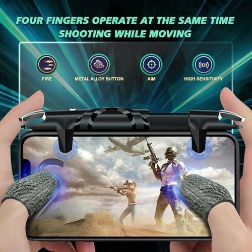 EasEasy Phone Game Trigger for iOS/Android, Mobile Gamepad Controller Black