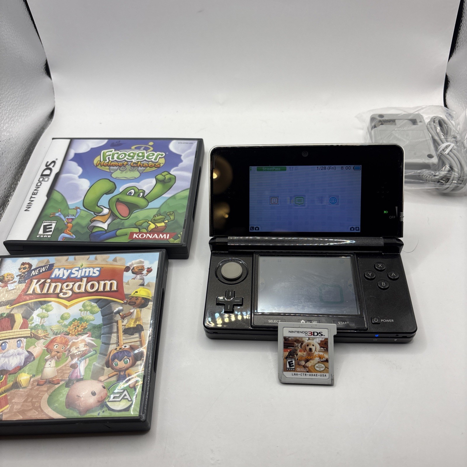 Nintendo 3DS Cosmo Black CTR-001 (USA) Console Only Tested & Working! bundle