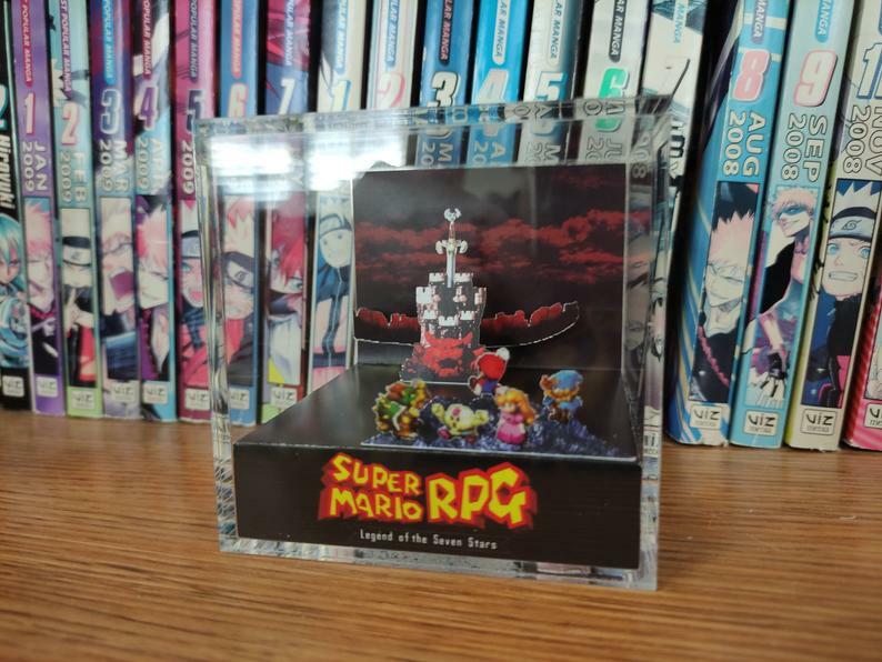 Super Mario RPG – Bowser’s Castle Handmade Diorama -Gameboy Gaming Cube-Fanart