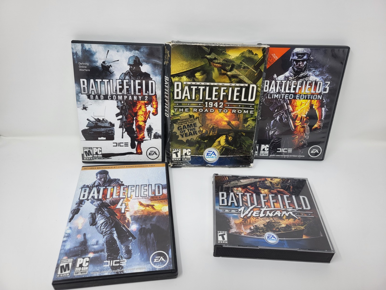 Battlefield PC Game Lot (5) – Bad Company 2, BF3 Limited Edition, BF4, Vietnam