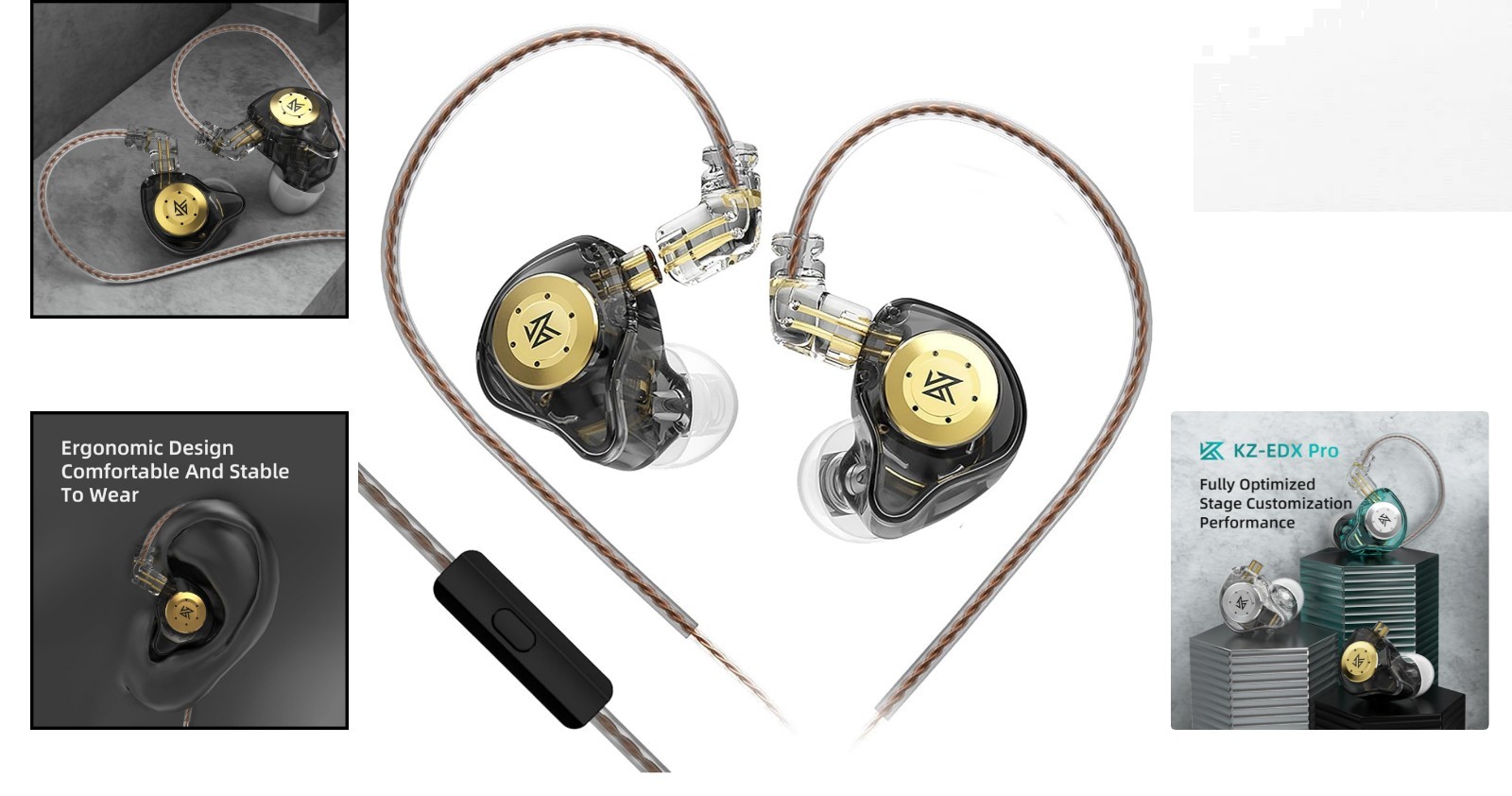 HiFi KZ EDX PRO In-Ear Monitors – Detachable Cable & Deep Bass Experience