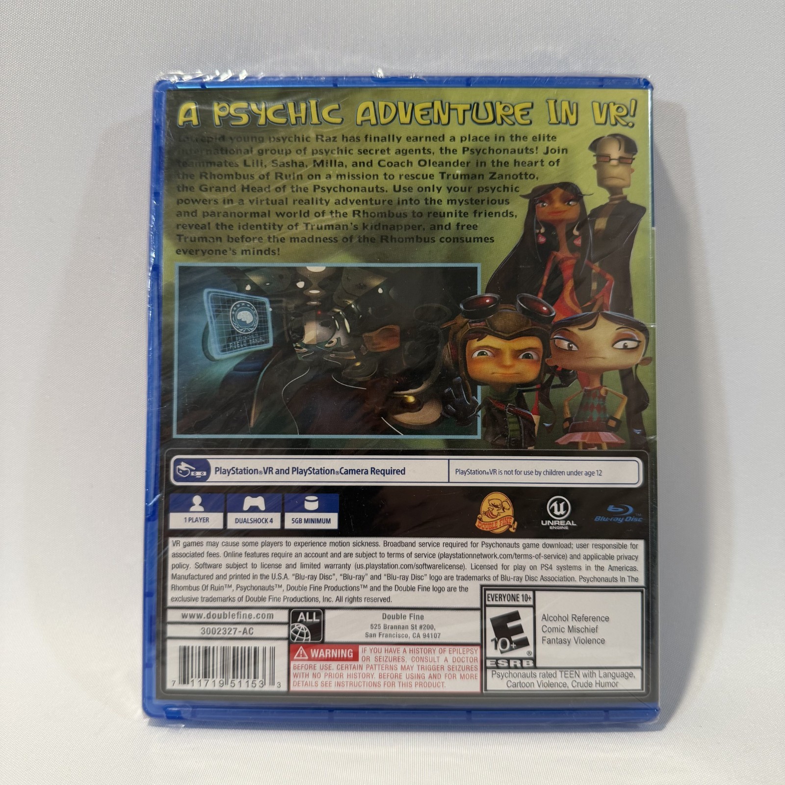 Psychonauts in the Rhombus of Ruin PS4 Double Fine VR Adventure Puzzle Game New