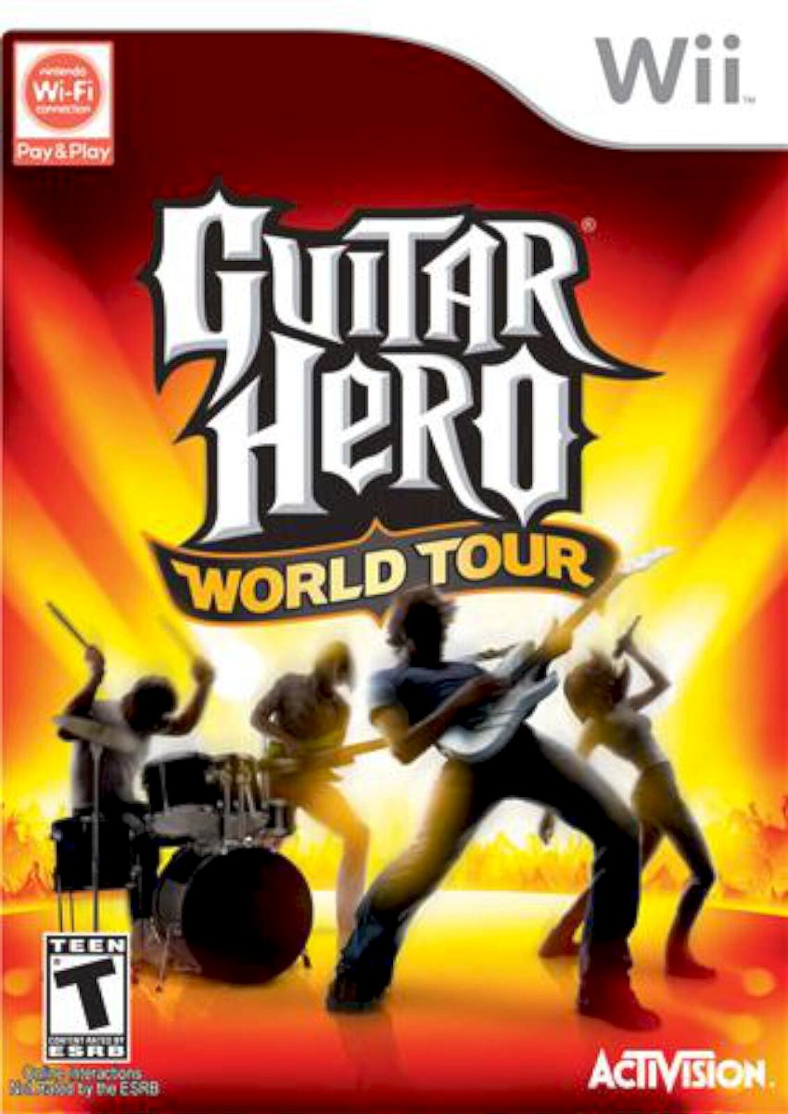 NEW Guitar Hero Controller + World Tour Wii Video Game Bundle Kit Set les paul