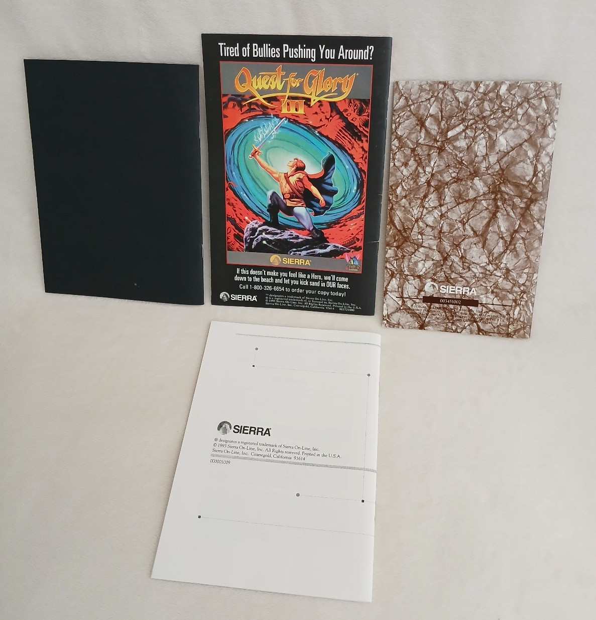 Vintage 1992 Sierra Quest for Glory 1 PC Big Box 3.5 disks + RARE Strategy Guide