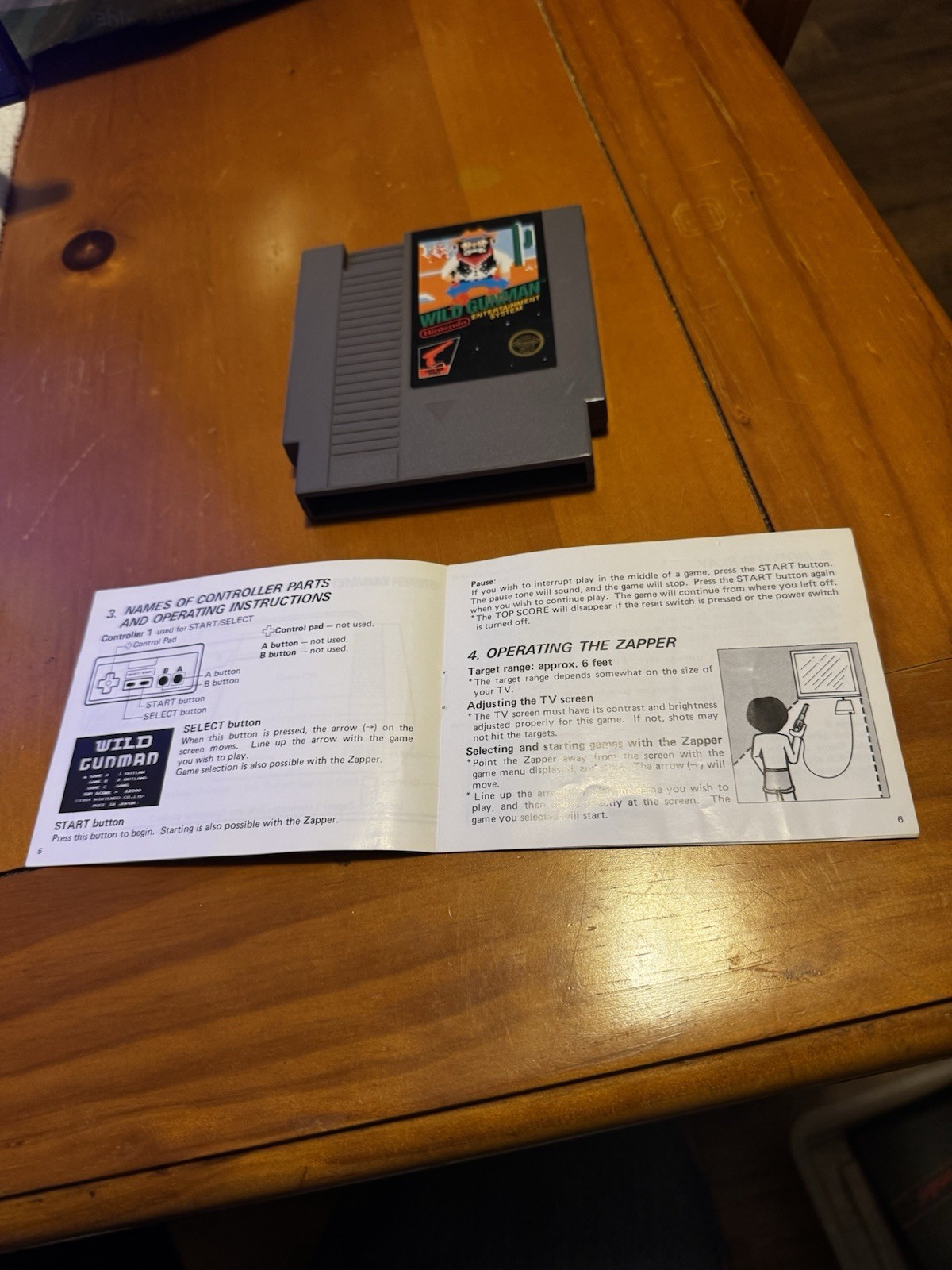Wild Gunman Nintendo NES 5 Screw Cartridge w/ Manual (1985)