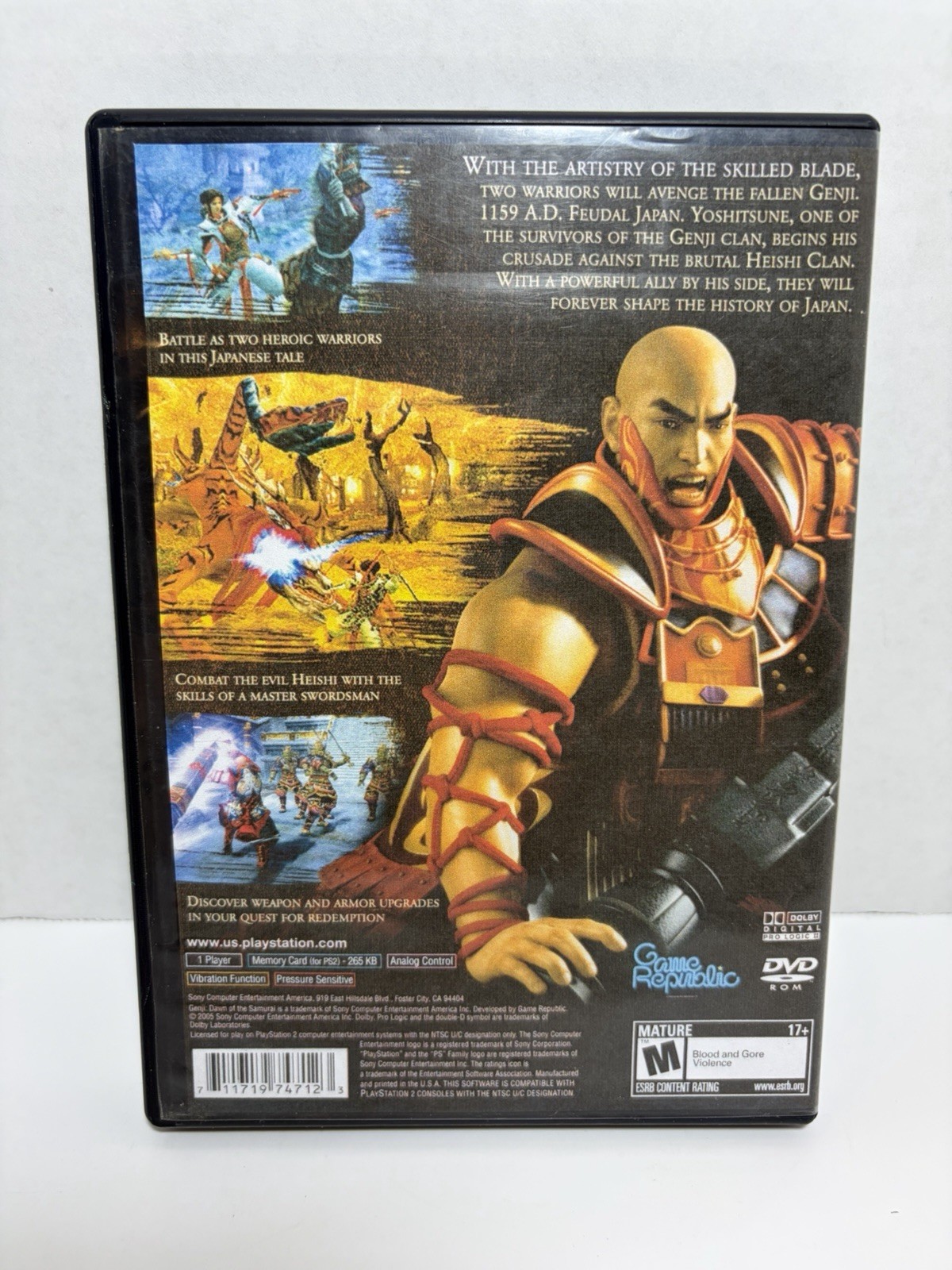 Genji: Dawn of the Samurai PlayStation 2 PS2 Game – Good Disk – Tested