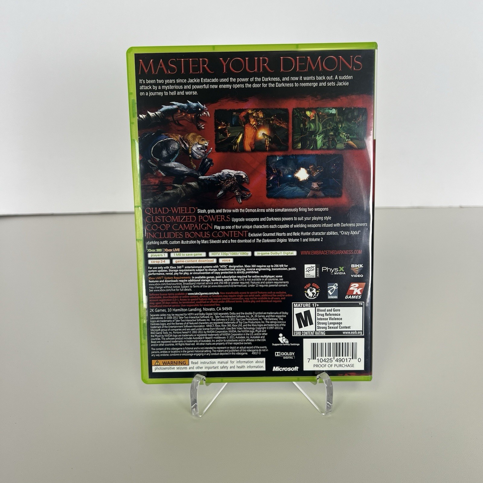 The Darkness II — Limited Edition (Microsoft Xbox 360, 2012) Complete CIB