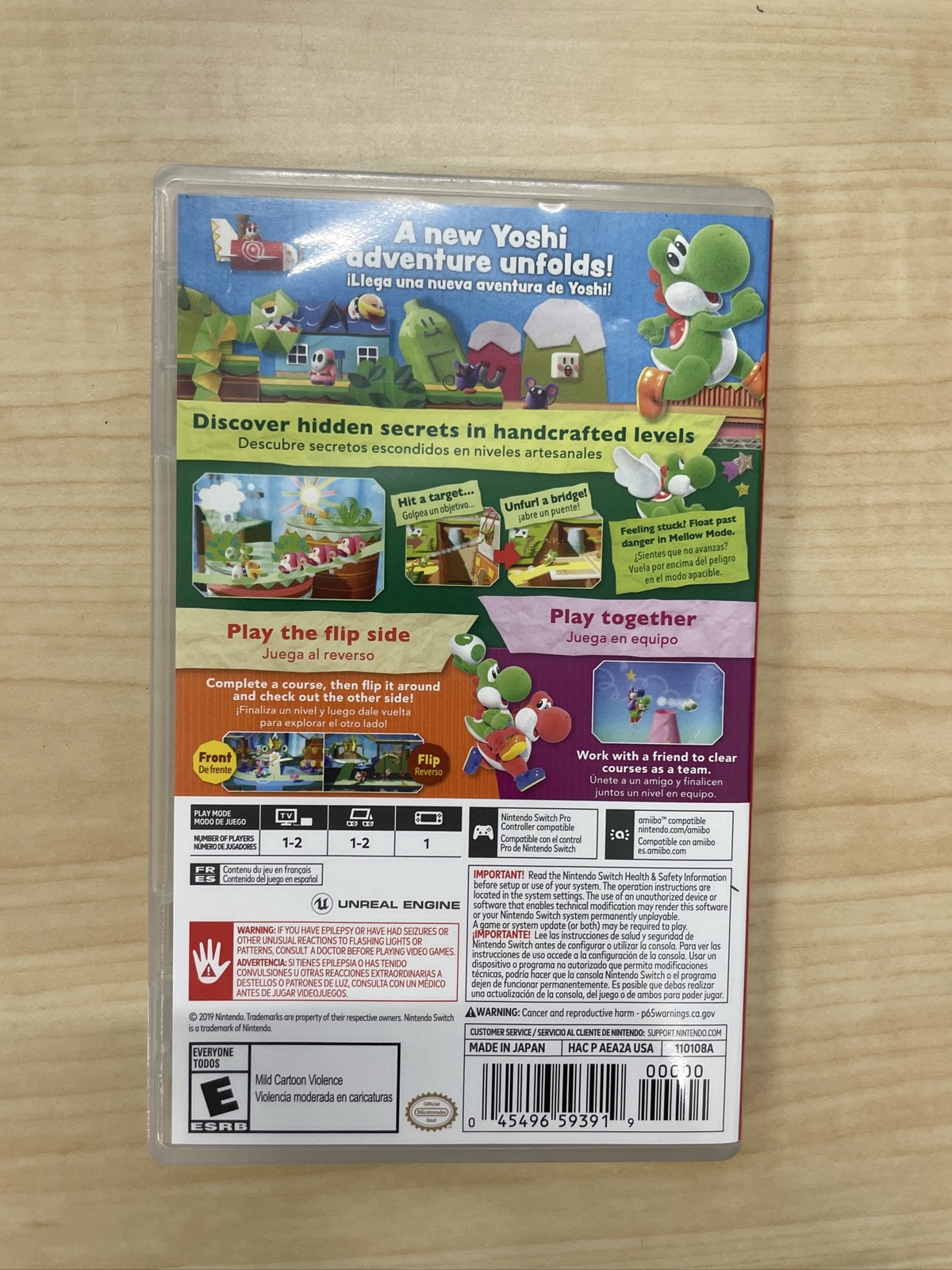 Nintendo Switch Yoshi’s Crafted World 2019 Game and Case