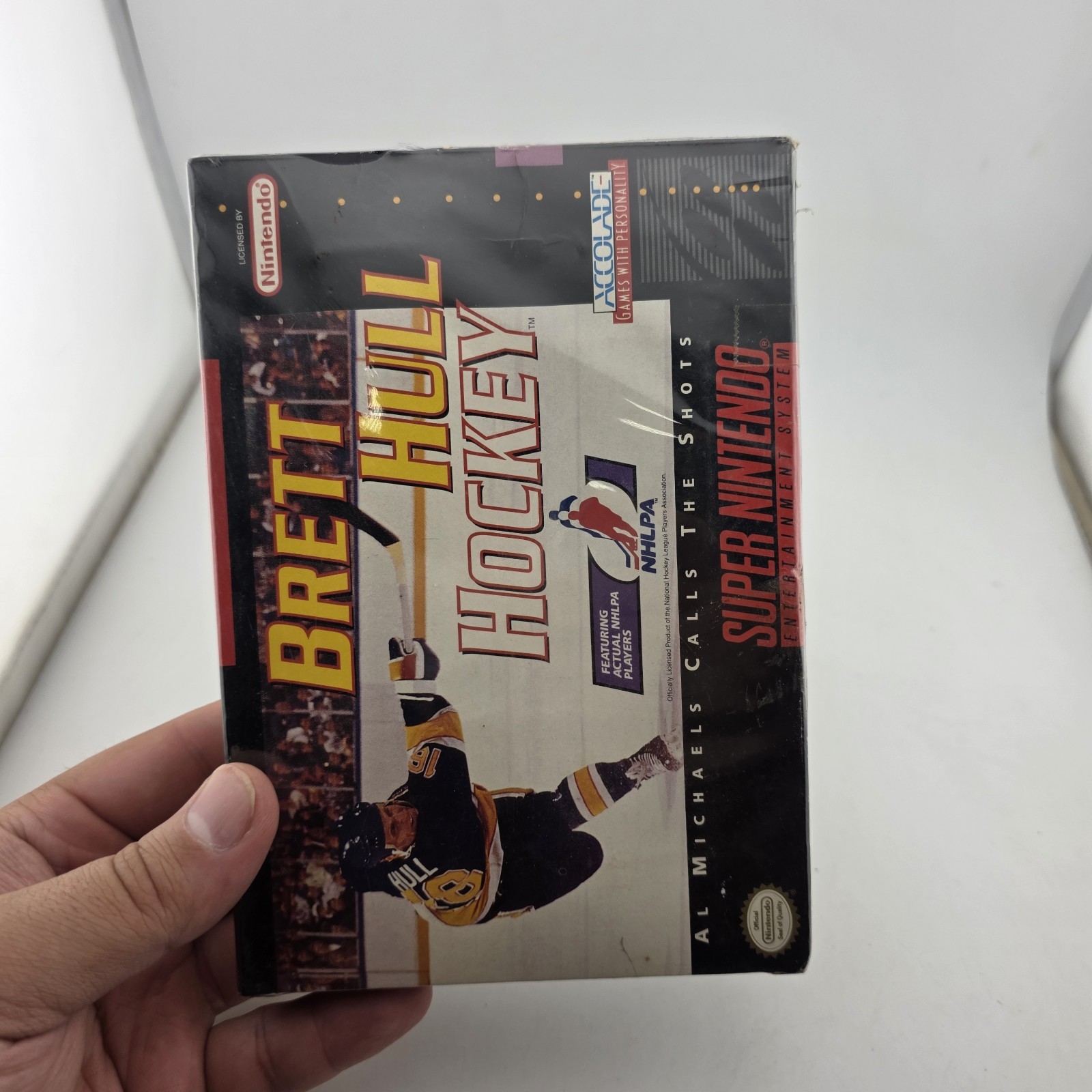 Brett Hull Hockey – Box With Reg Card – Super Nintendo SNES – Shrink (No Game)