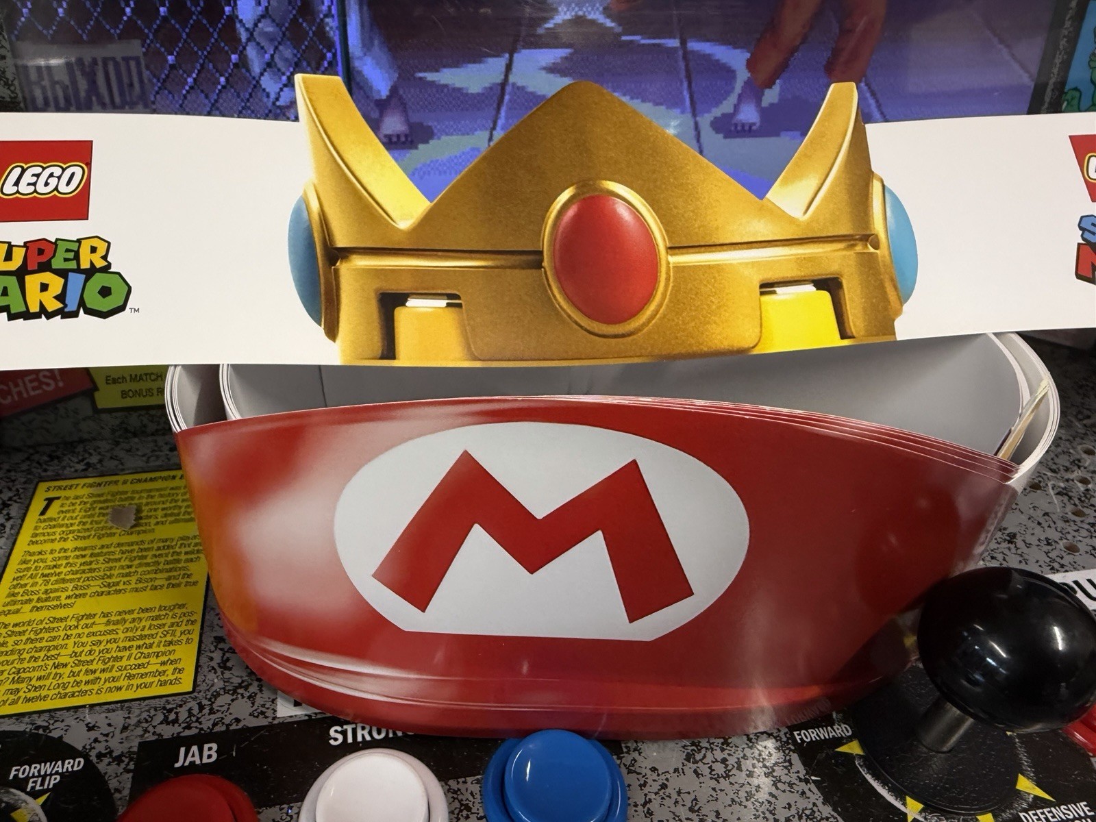 Lot of 12: 2022 Super Mario Bros. Lego Promo Mario Hat x6 + Princess Crown x6