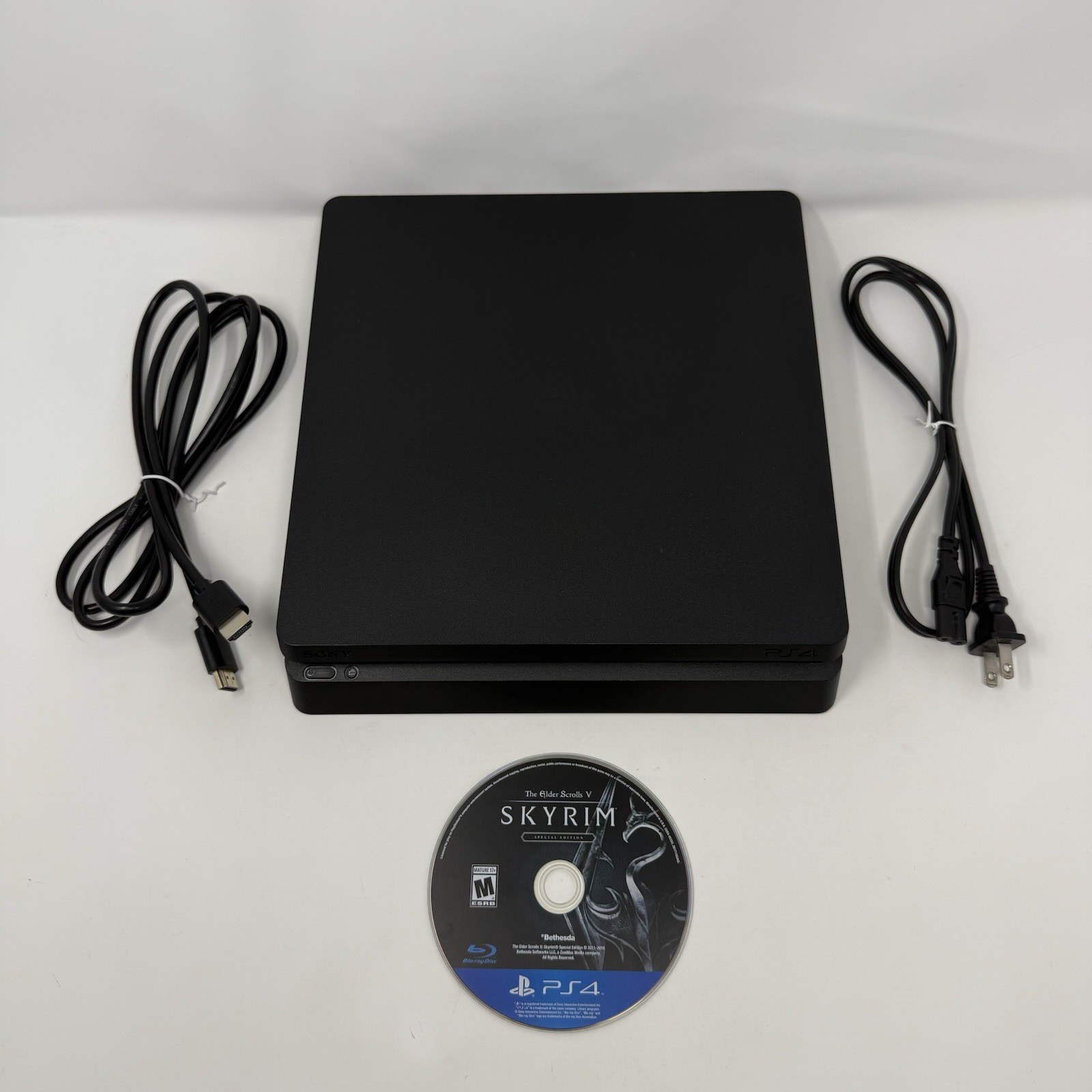 Sony PlayStation 4 Slim 1TB Console CUH-2215B Power Cord HDMI Skyrim Game Tested