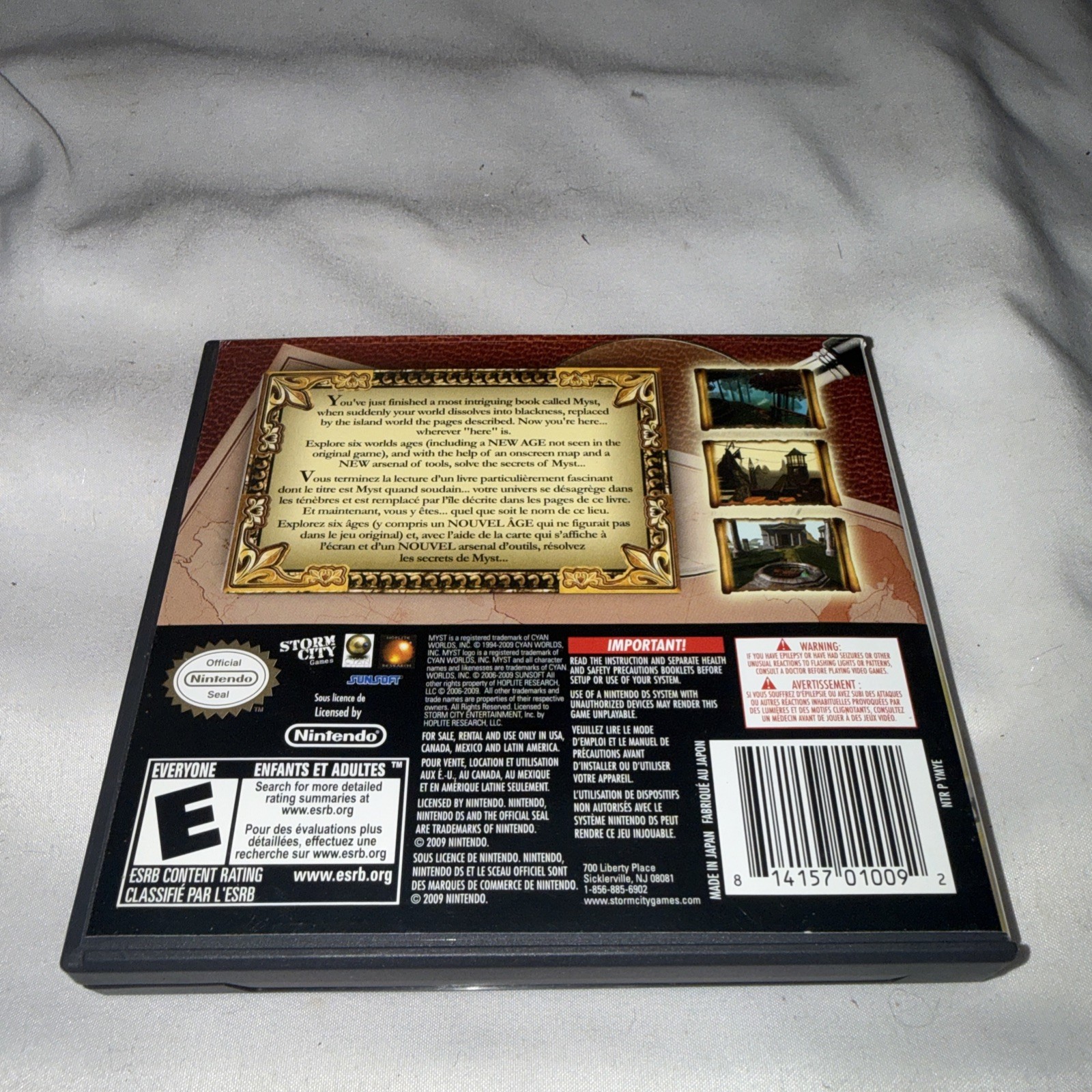 Myst Nintendo DS 2008 Complete CIB W/ Manual Puzzle Adventure Game Tested