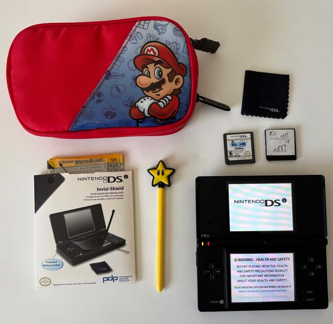 Nintendo DS Matte Black TWL-001 Handheld Video Game System And Game & Case