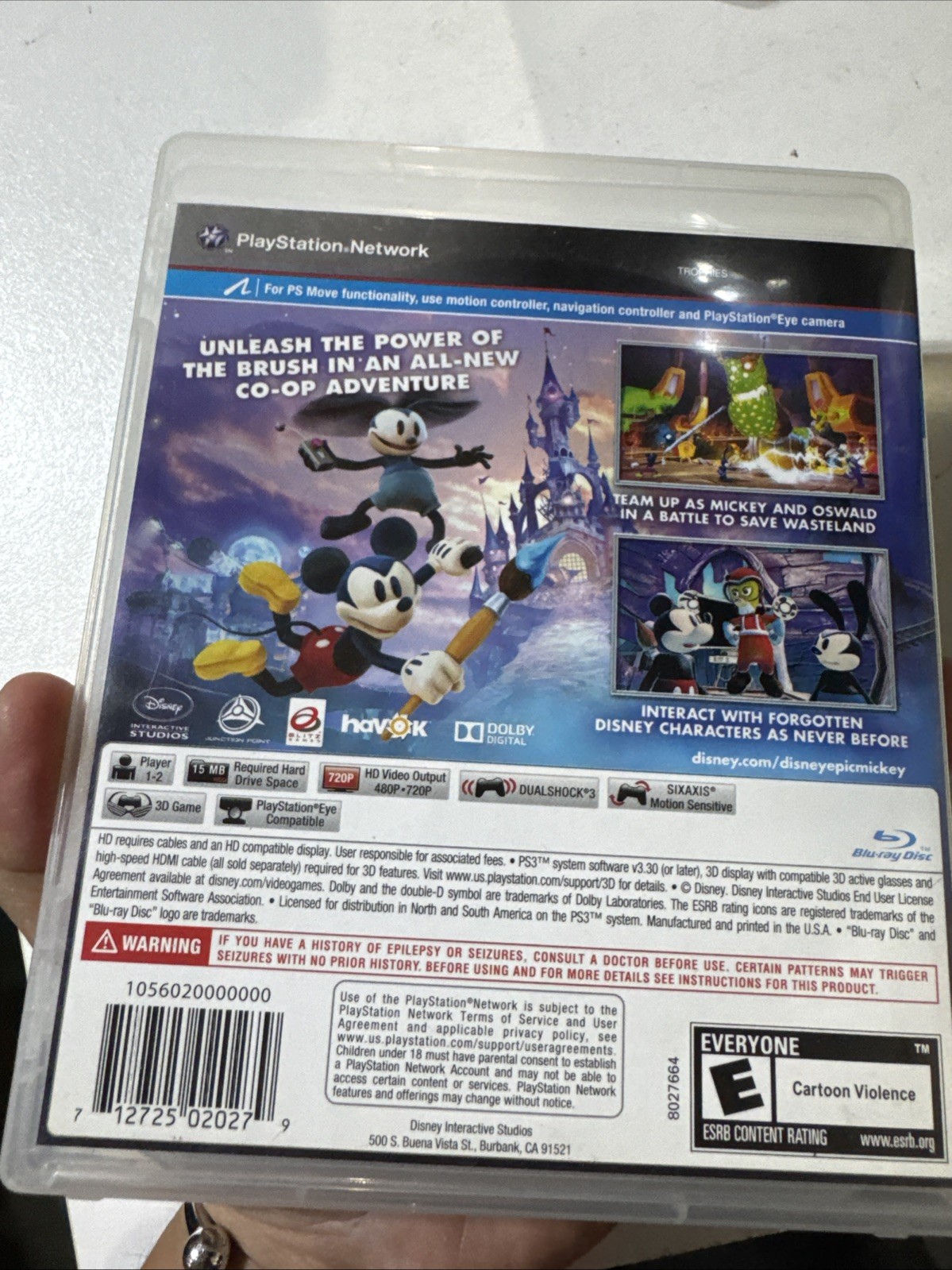 Epic Mickey 2: The Power of Two (SONY Playstation 3, PS3 2012) CIB w/ Manual