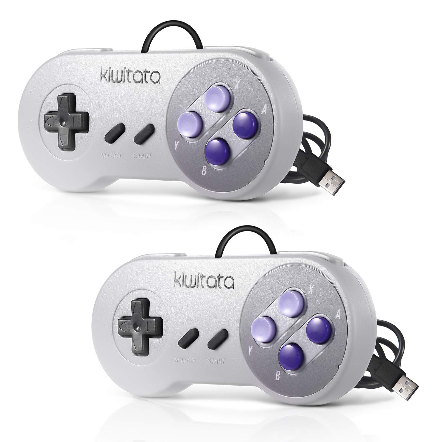 2X Classic SNES USB Controller for PC Gamings, Retro SNES Wired USB Game Emul…