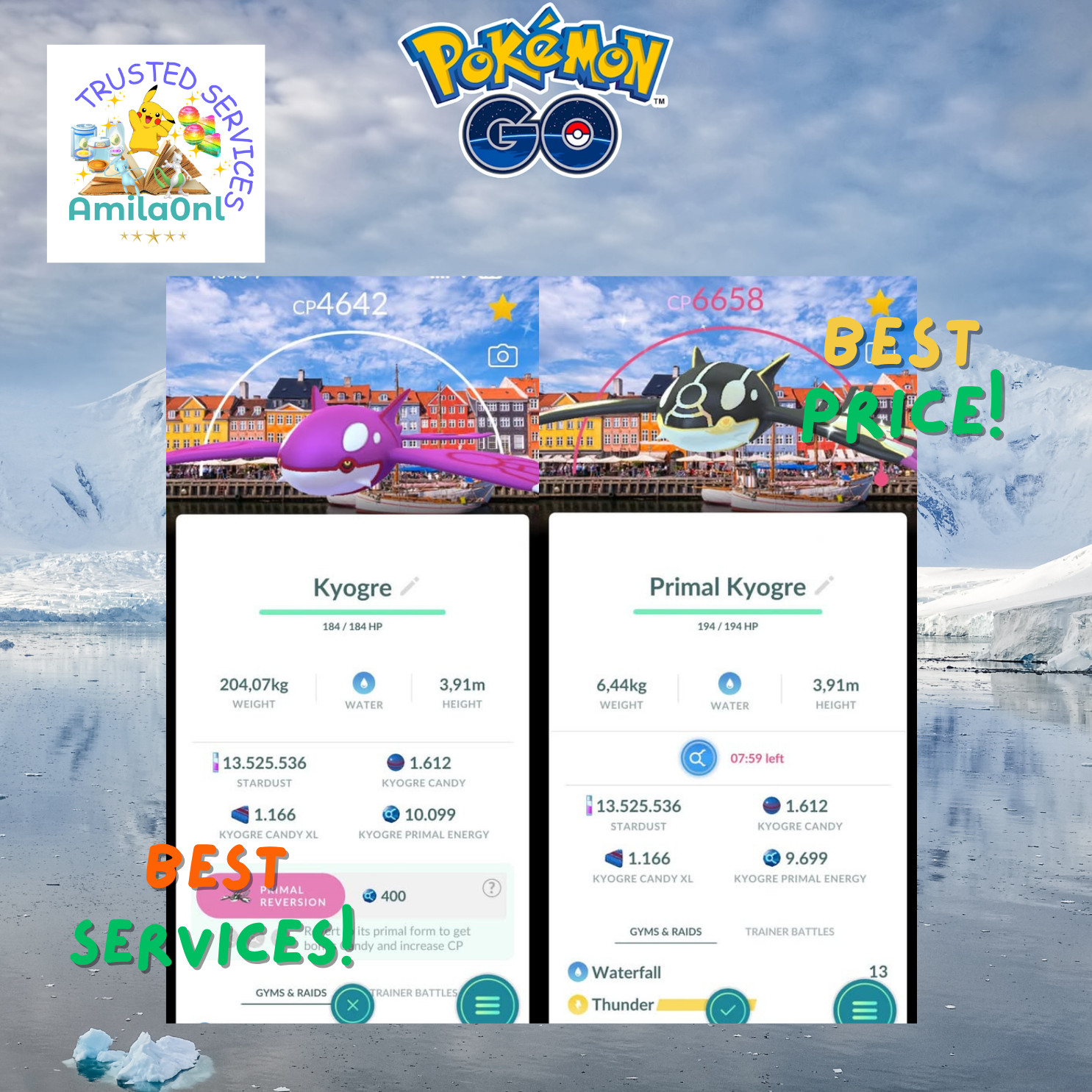 Shiny Kyogre level 50 3 moves Copenhagen BG Gofest 2026✿TraDe✿Digital