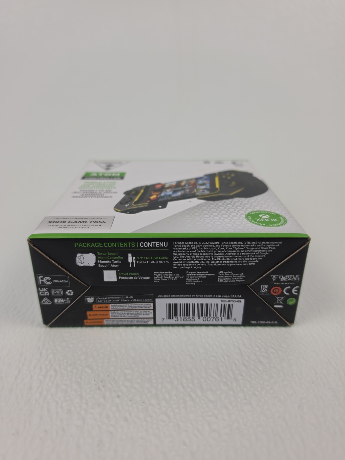 Turtle Beach Atom Mobile Game Controller Black/Yellow for Android Phones NEW