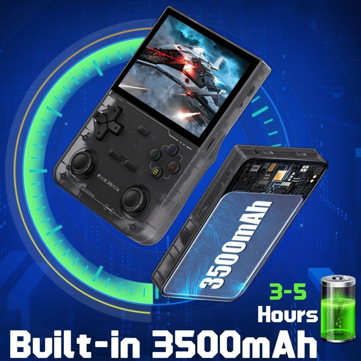 K36 Retro Handheld Console 3.5 Inch IPS 64GB 16000+ Built-in Games