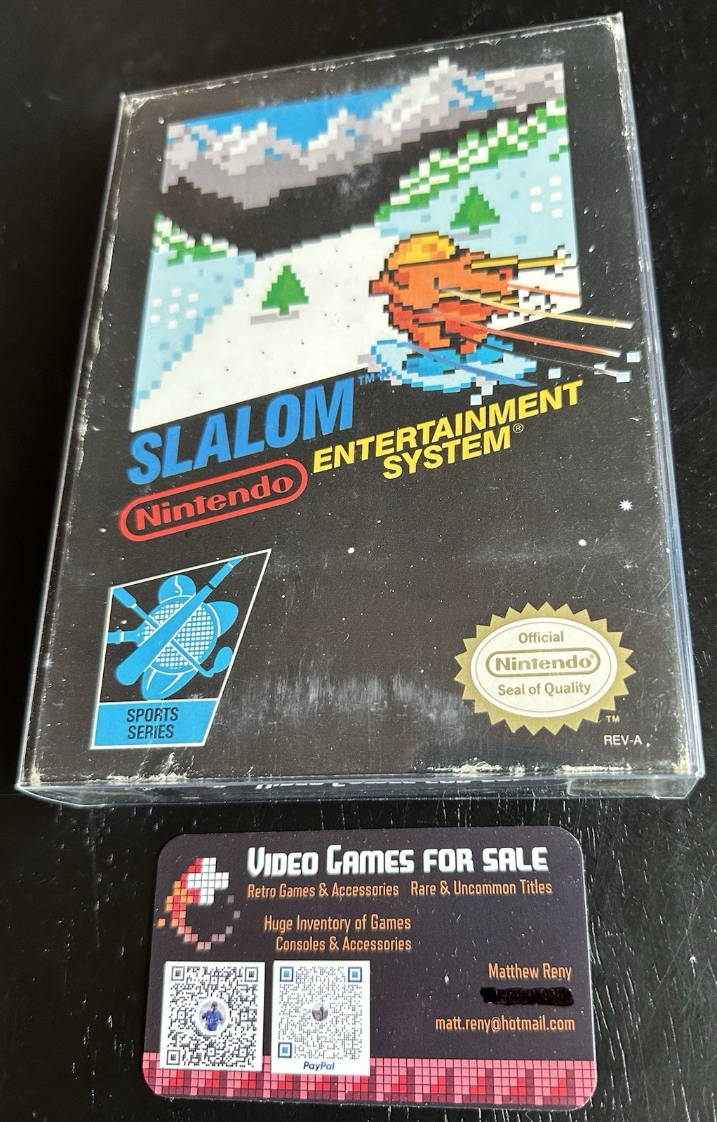 Slalom Complete in Box CIB (Nintendo, NES 1987) *OVAL SEAL VARIANT* RARE 🔥