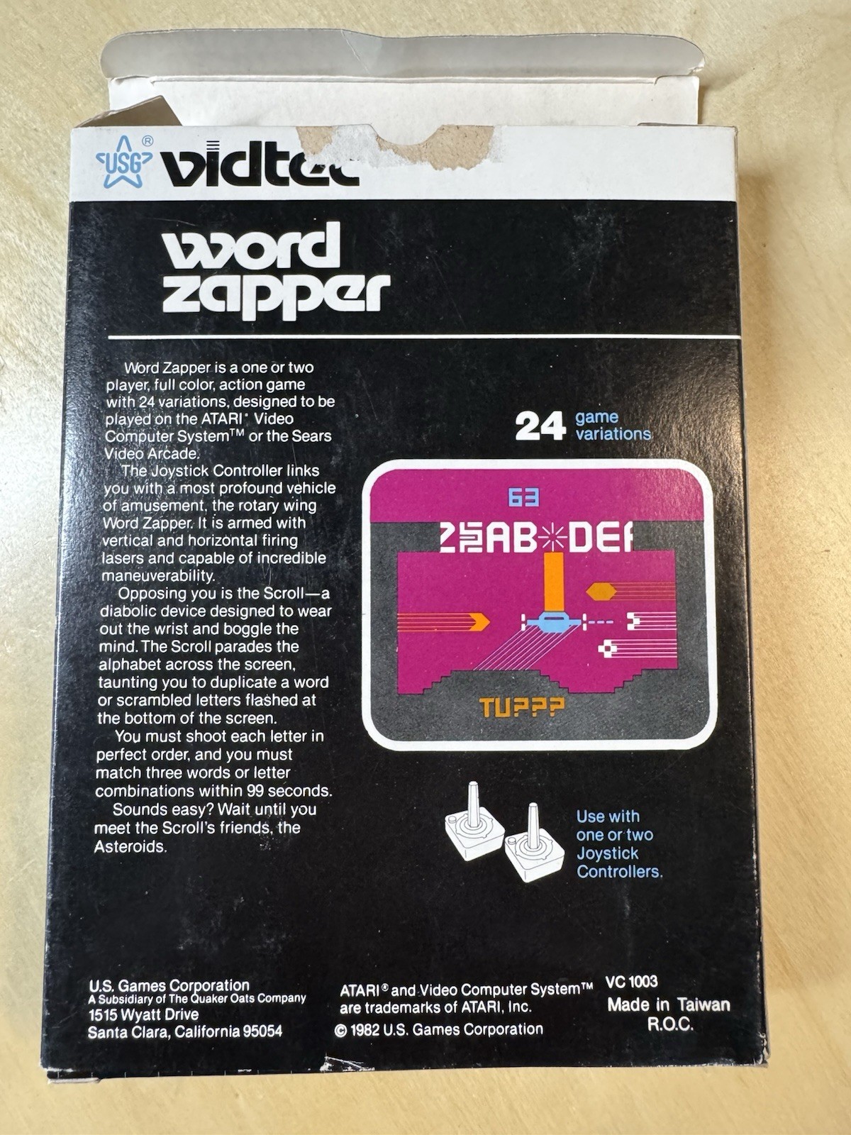 Word Zapper Atari 2600 Game CIB – Complete – Vidtec