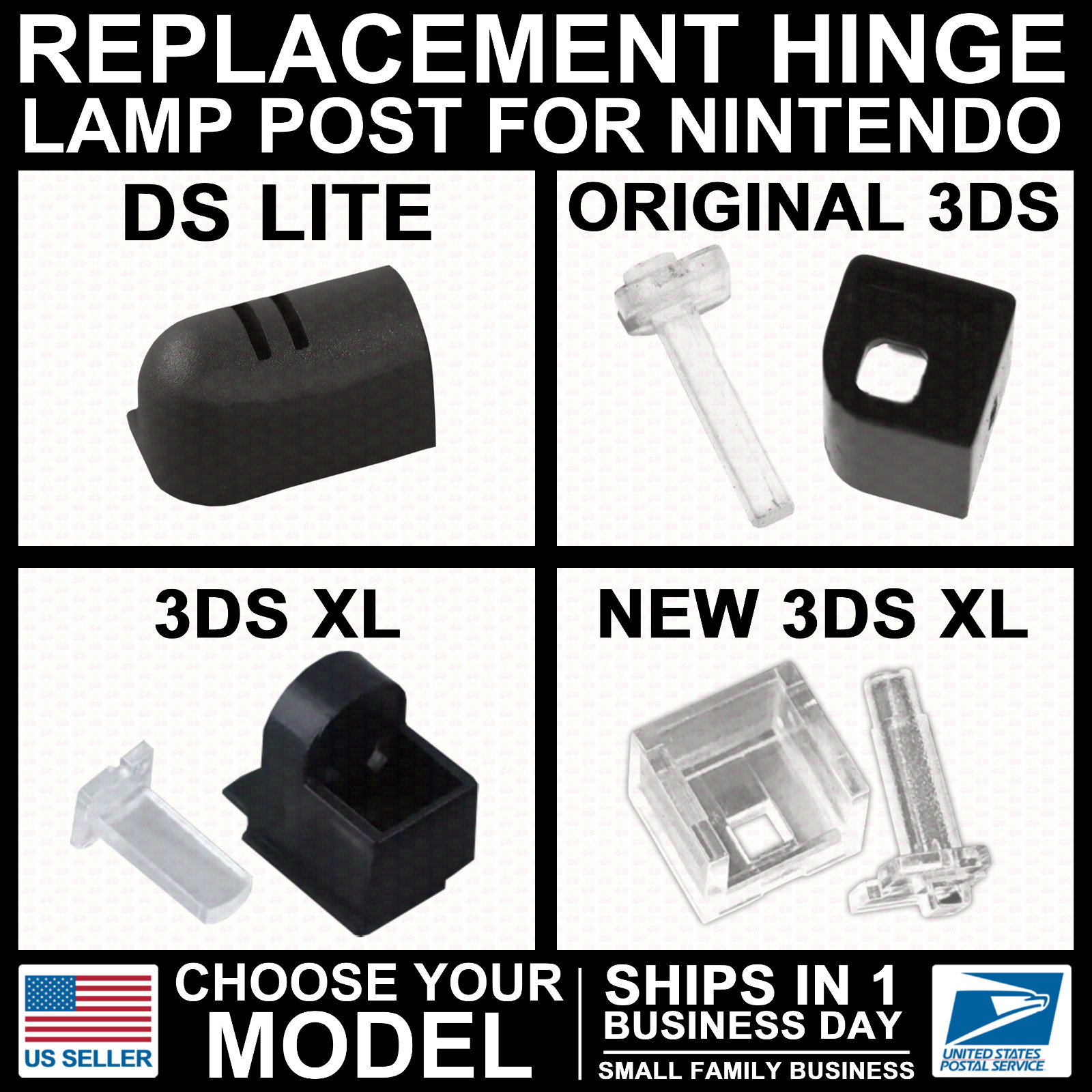 Hinge Shaft Metal Barrel for Nintendo DS Lite New/3DS/XL/LL Lamp Post Console
